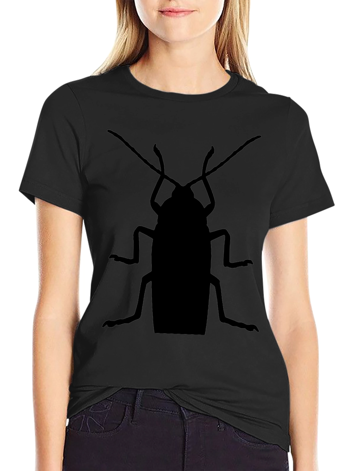 Cockroach Graphic Tee - Black Cotton Casual Top