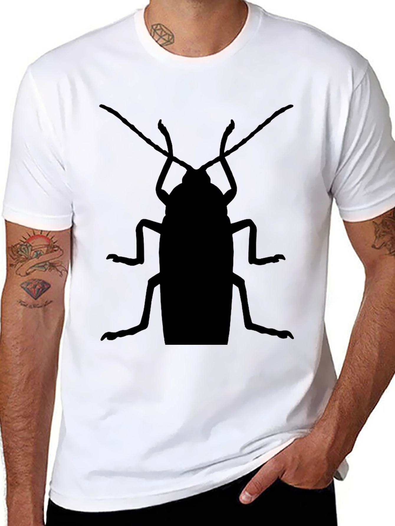 Cockroach Graphic Tee - Black Cotton Casual Top