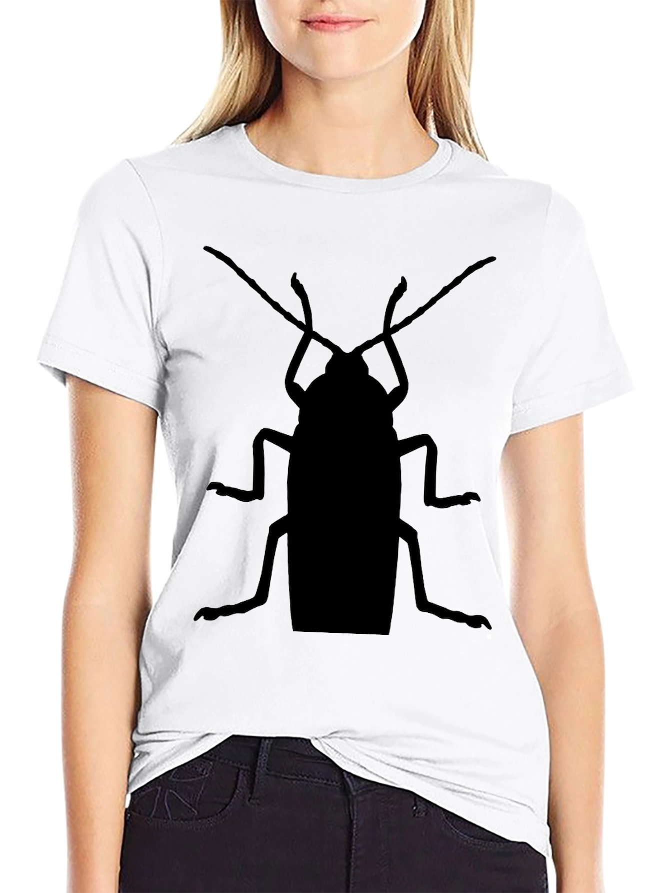 Cockroach Graphic Tee - Black Cotton Casual Top