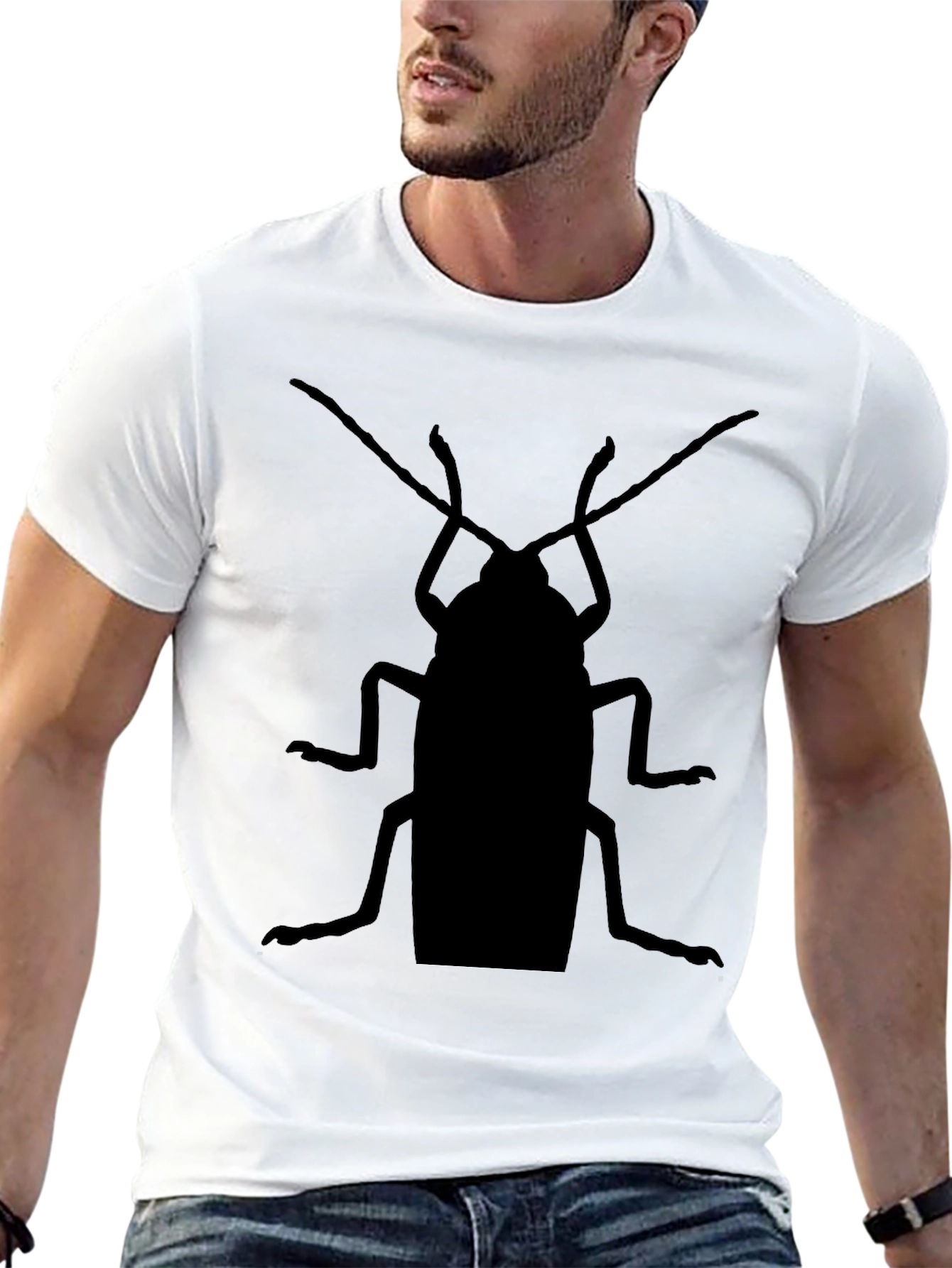 Cockroach Graphic Tee - Black Cotton Casual Top