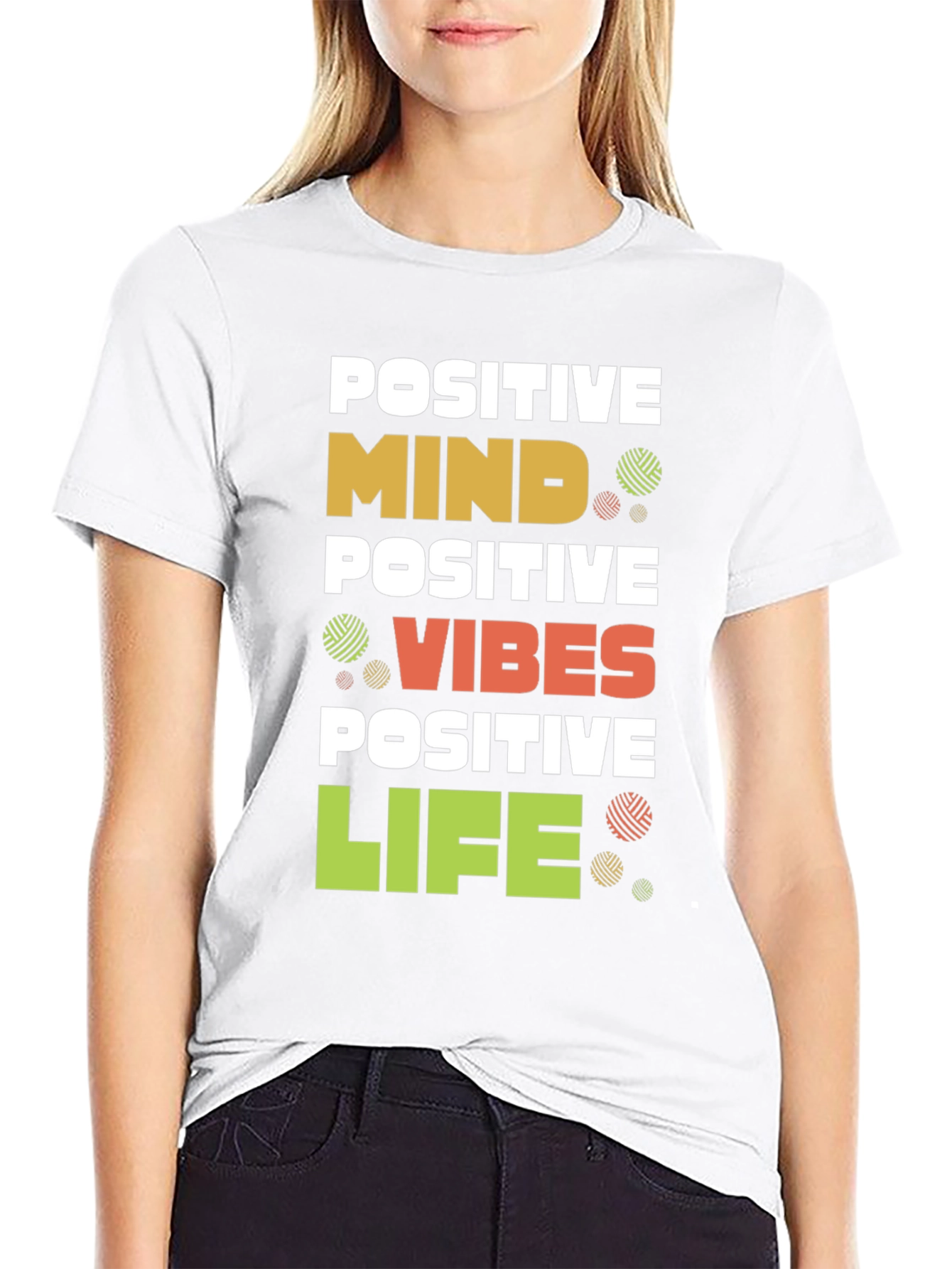 Positive Mind Vibes Life Graphic T-Shirt