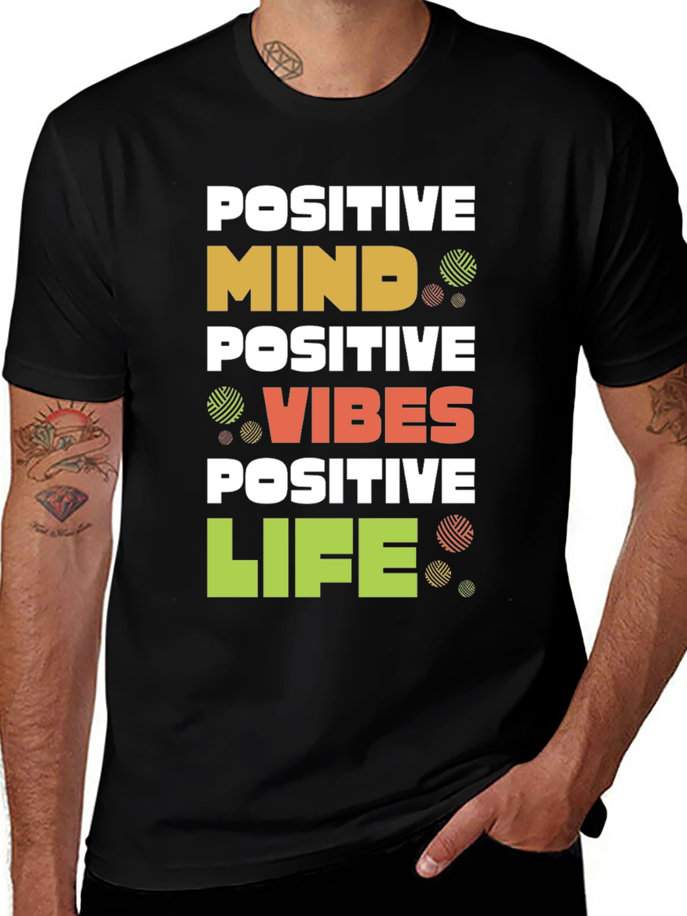 Positive Mind Vibes Life Graphic T-Shirt