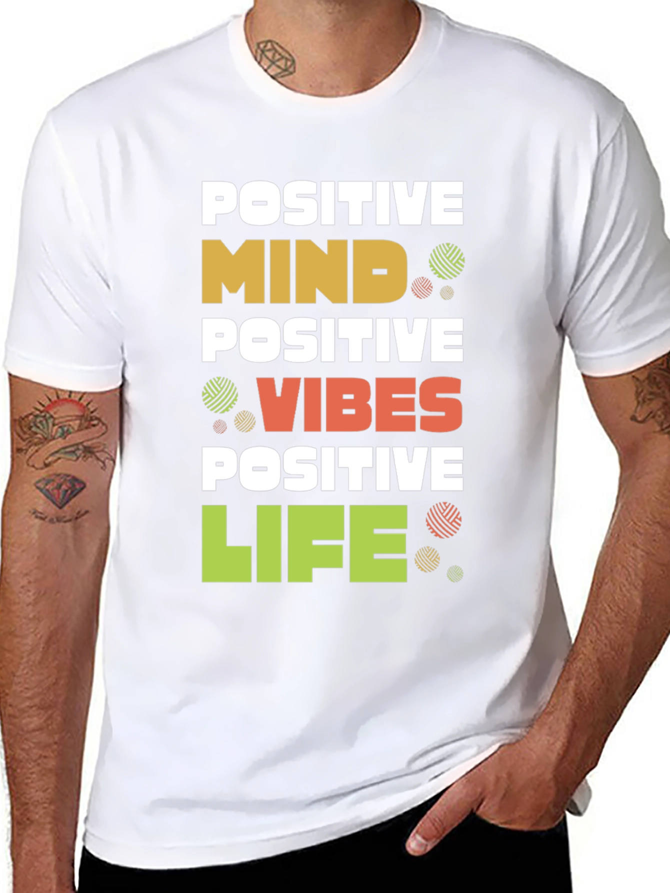 Positive Mind Vibes Life Graphic T-Shirt