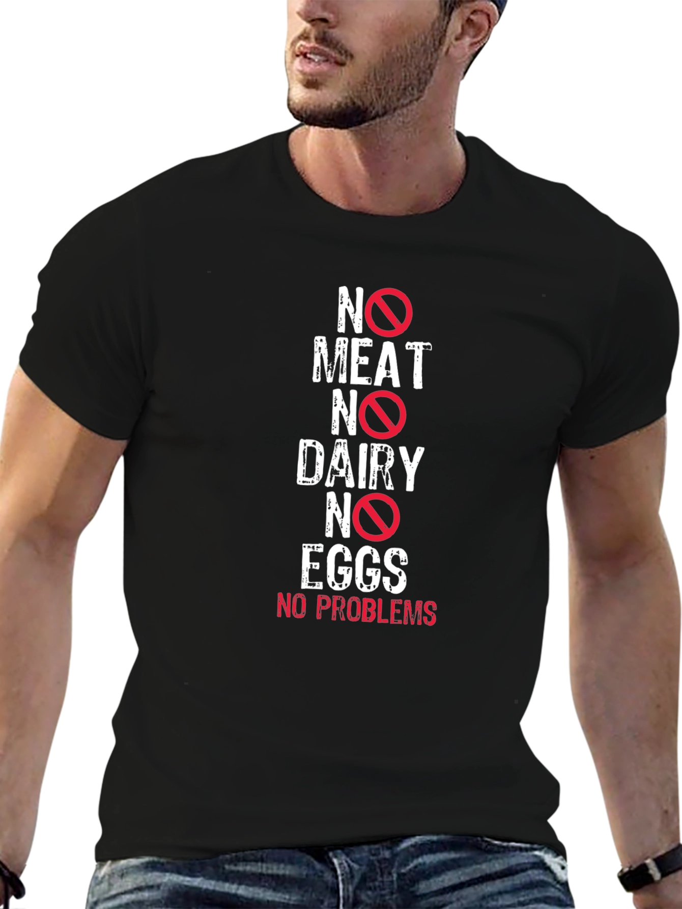 Vegan Lifestyle Graphic T-Shirt - No Meat Dairy Eggs