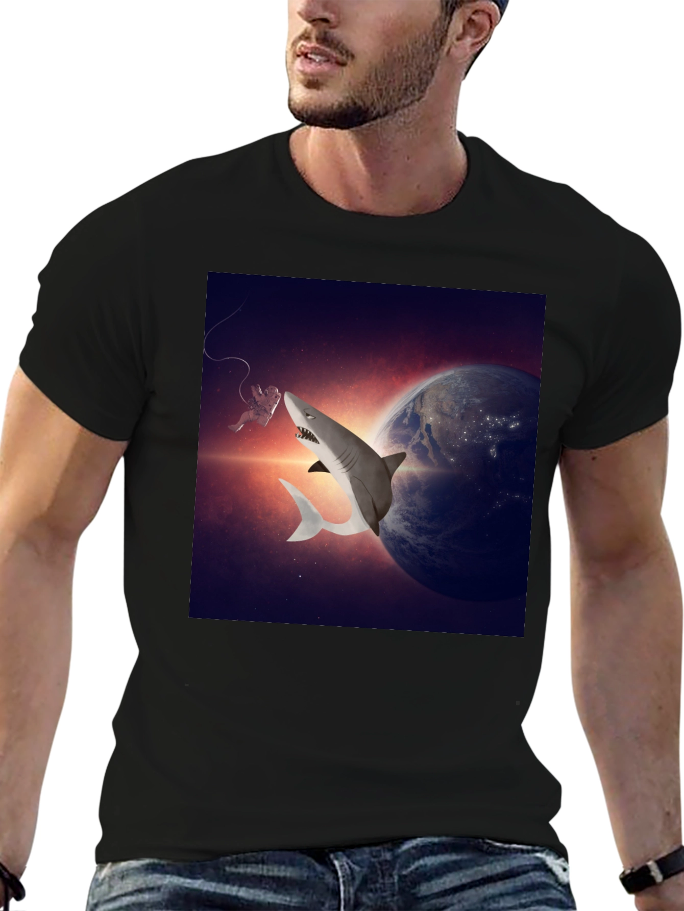 Cosmic Shark T-Shirt - Space Adventure Tee
