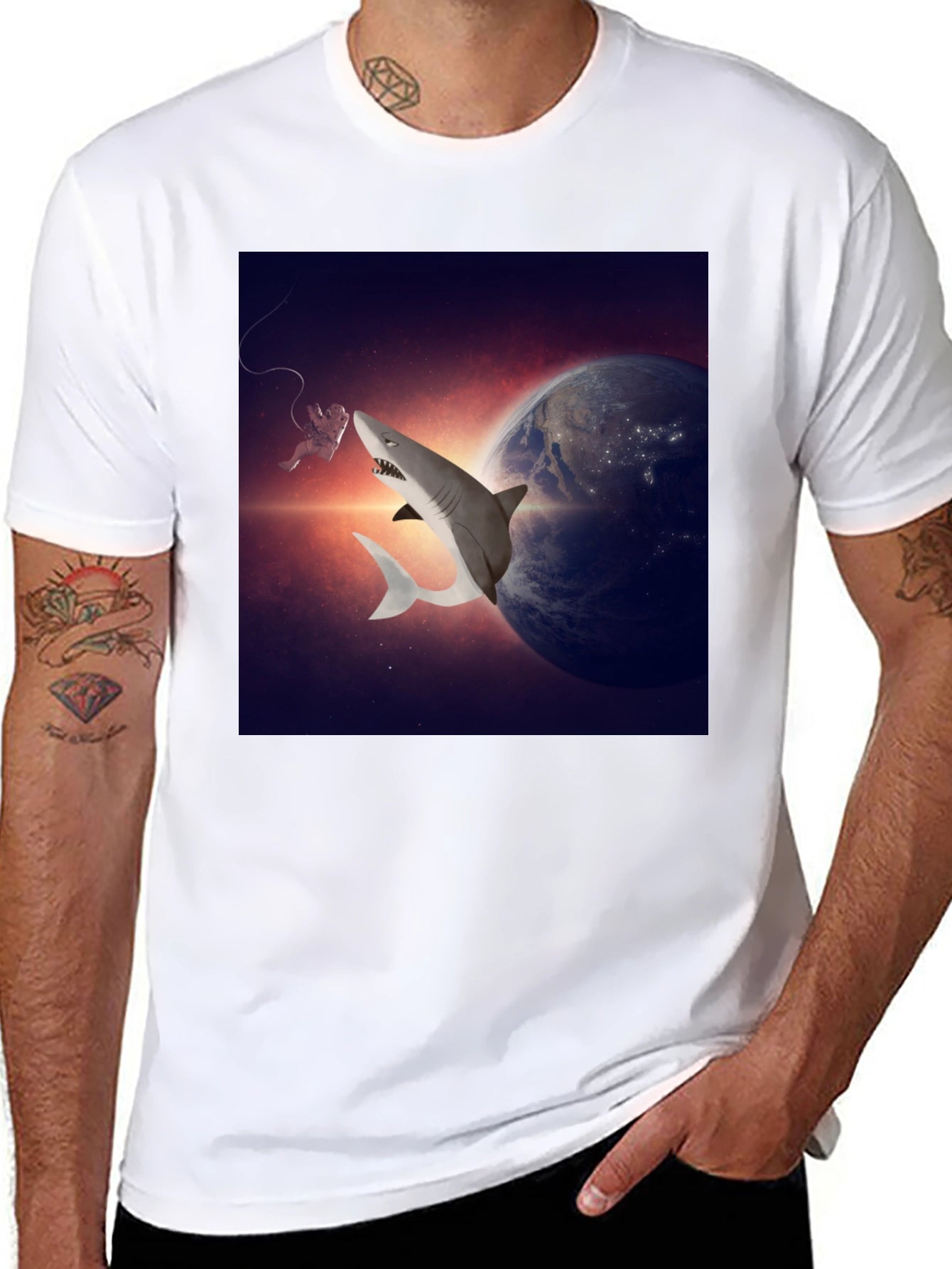 Cosmic Shark T-Shirt - Space Adventure Tee