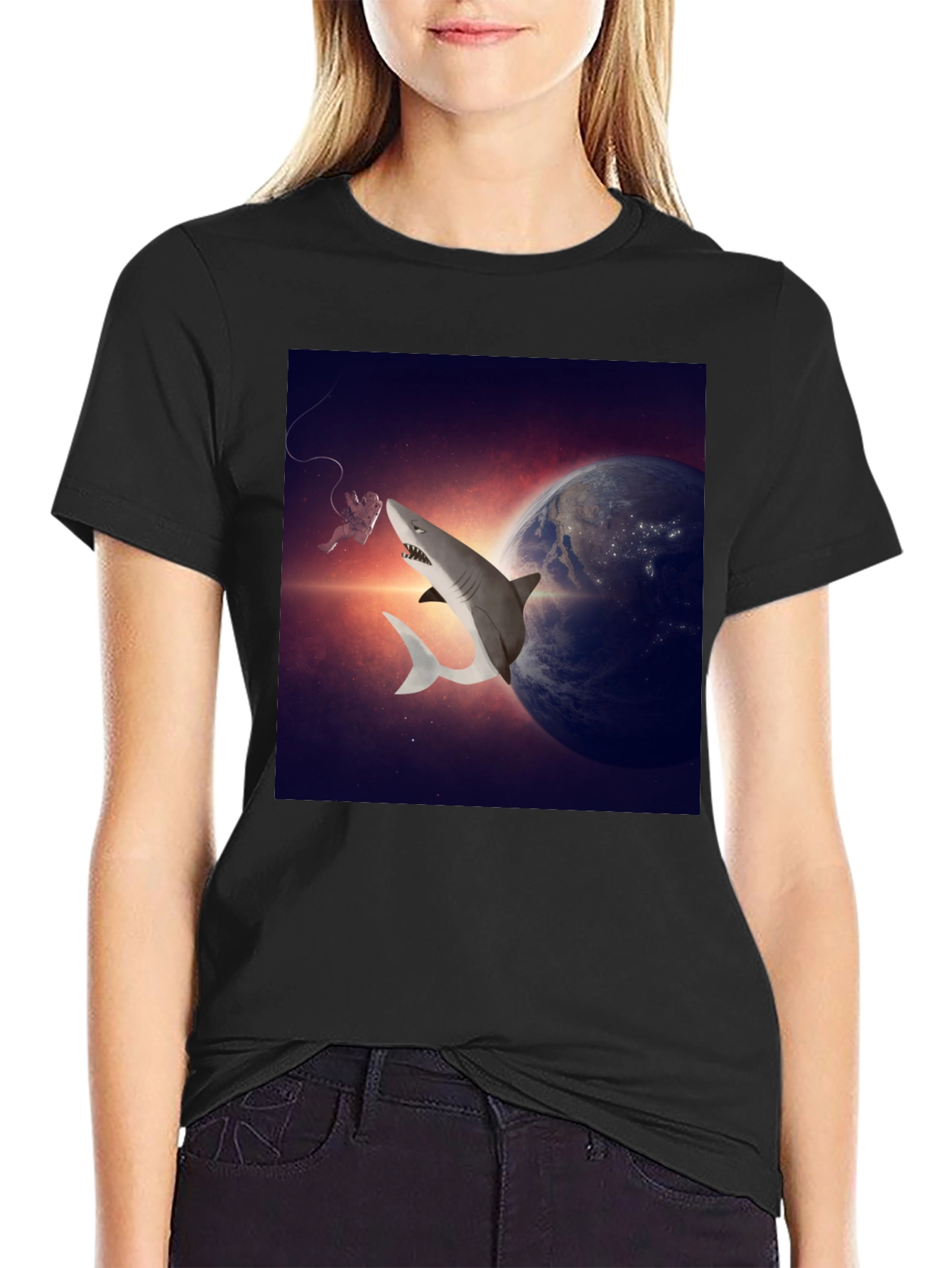 Cosmic Shark T-Shirt - Space Adventure Tee
