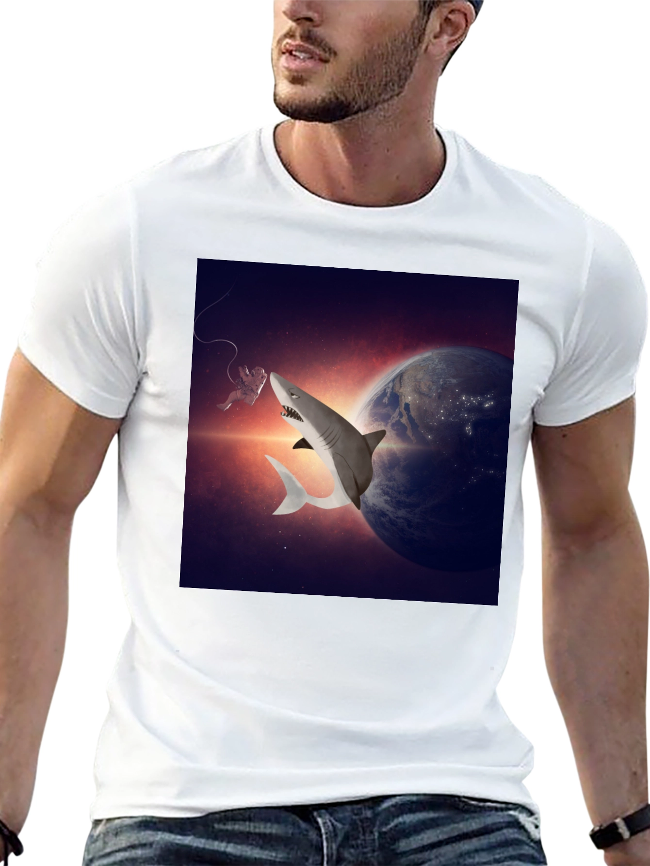Cosmic Shark T-Shirt - Space Adventure Tee