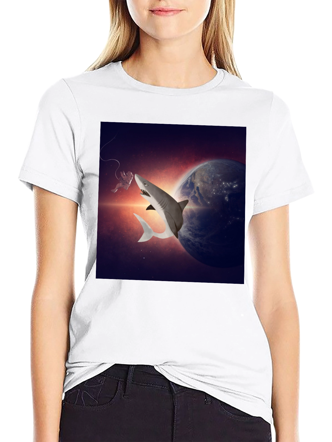 Cosmic Shark T-Shirt - Space Adventure Tee