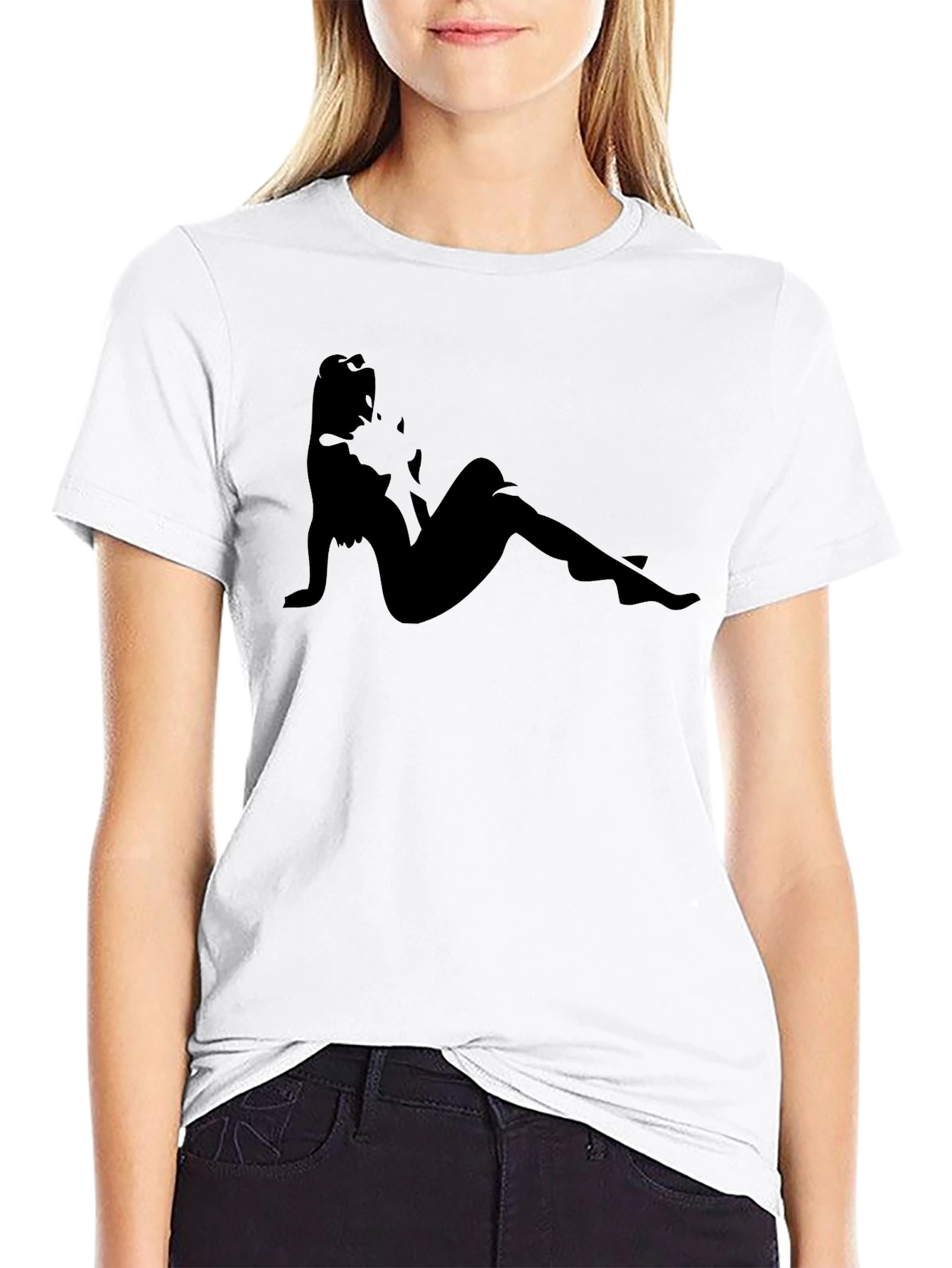 Black Graphic Tee - Silhouette Print