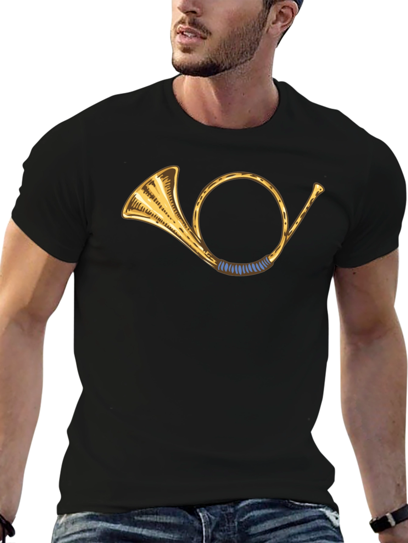 Hunting Horn Graphic T-Shirt - Classic Black Tee