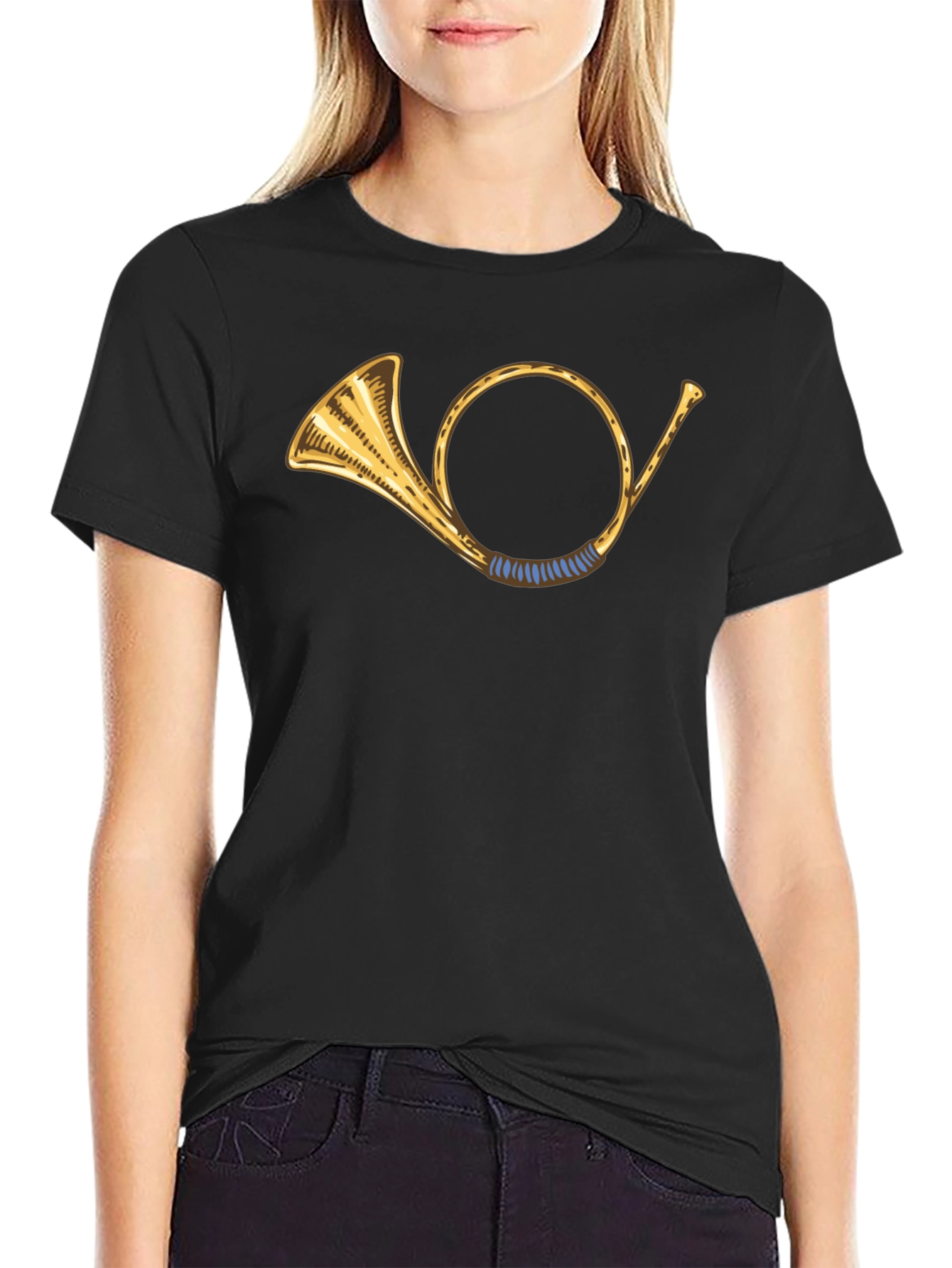 Hunting Horn Graphic T-Shirt - Classic Black Tee