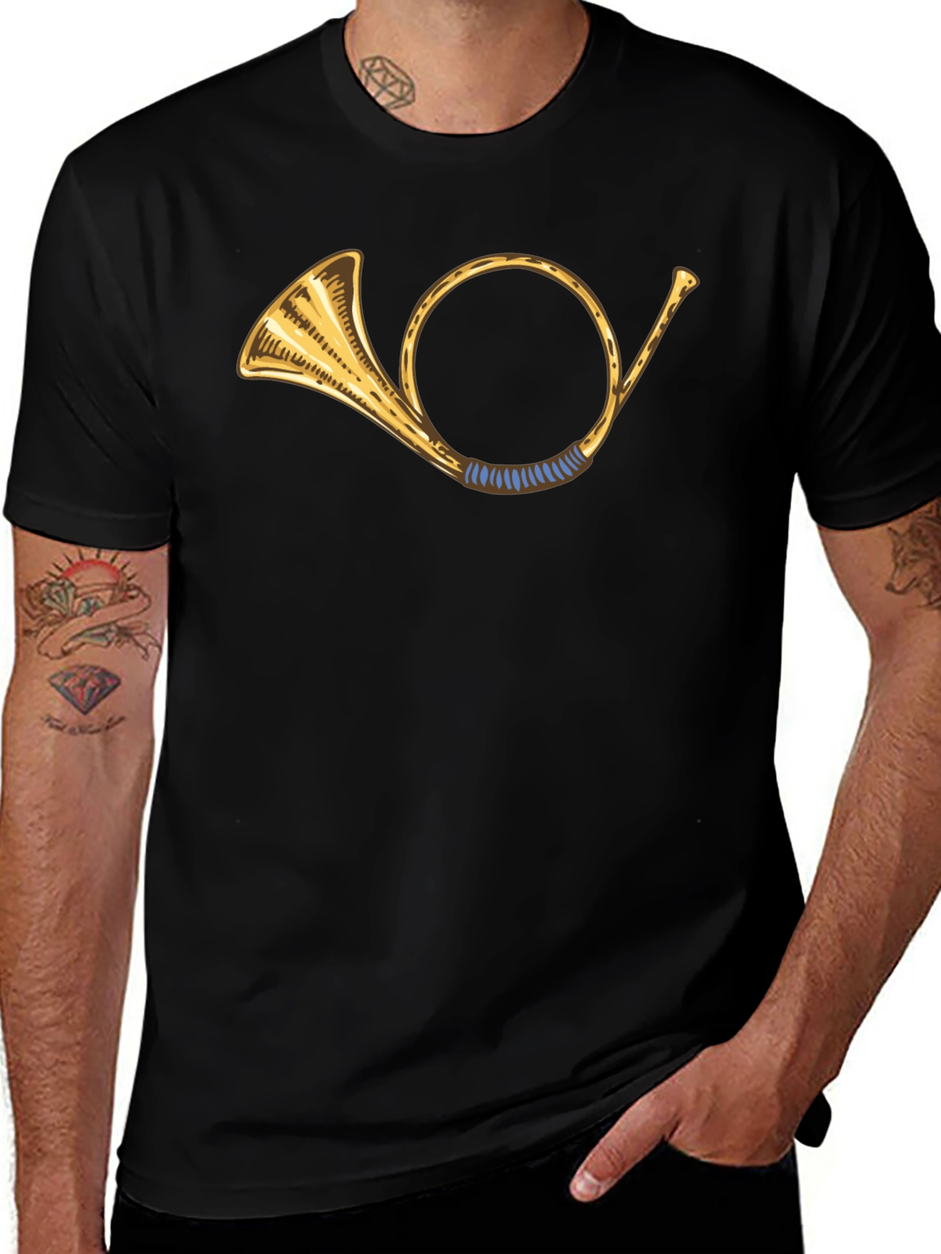 Hunting Horn Graphic T-Shirt - Classic Black Tee