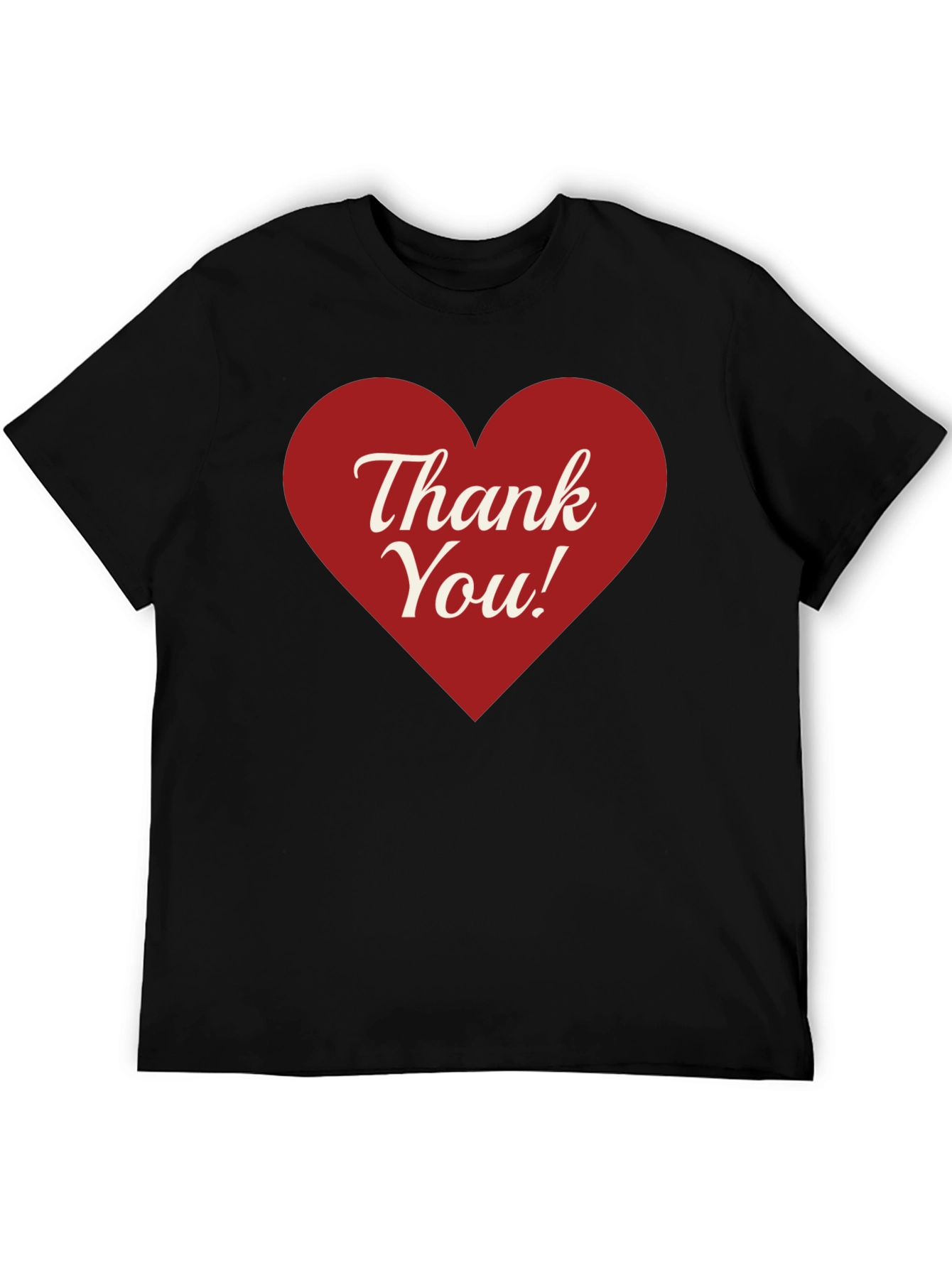 Thank You Heart Graphic Tee - Black Cotton Blend