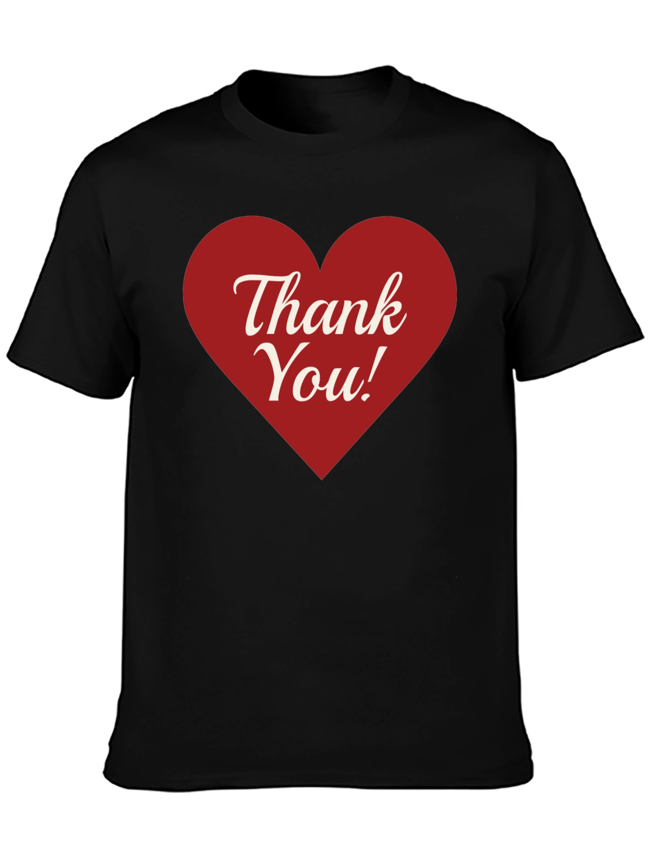 Thank You Heart Graphic Tee - Black Cotton Blend