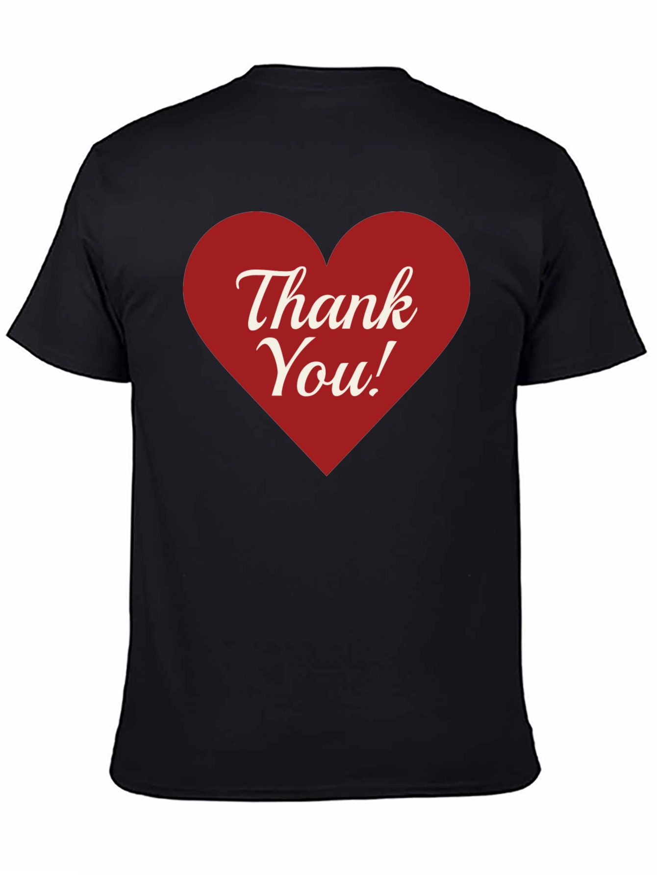 Thank You Heart Graphic Tee - Black Cotton Blend