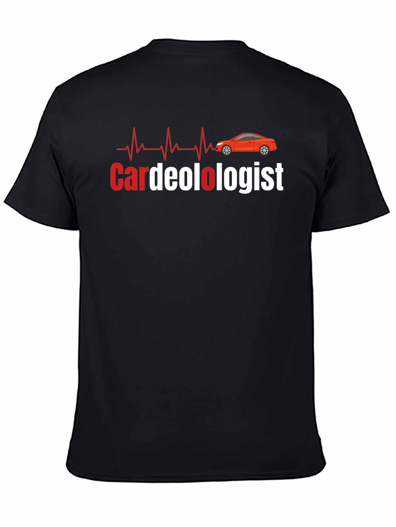 Cardeologist Funny Car and Heartbeat Black T-Shirt