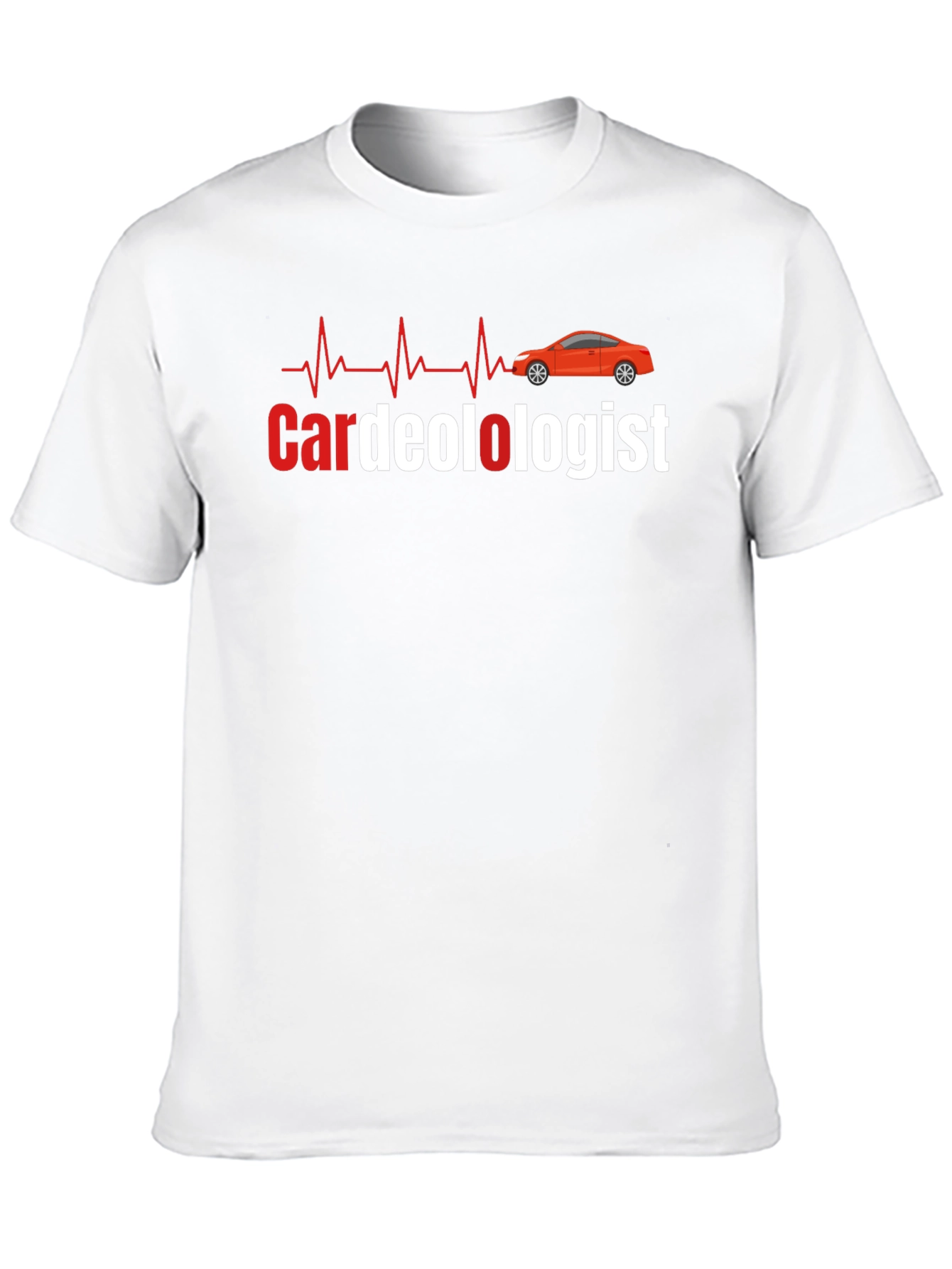 Cardeologist Funny Car and Heartbeat Black T-Shirt