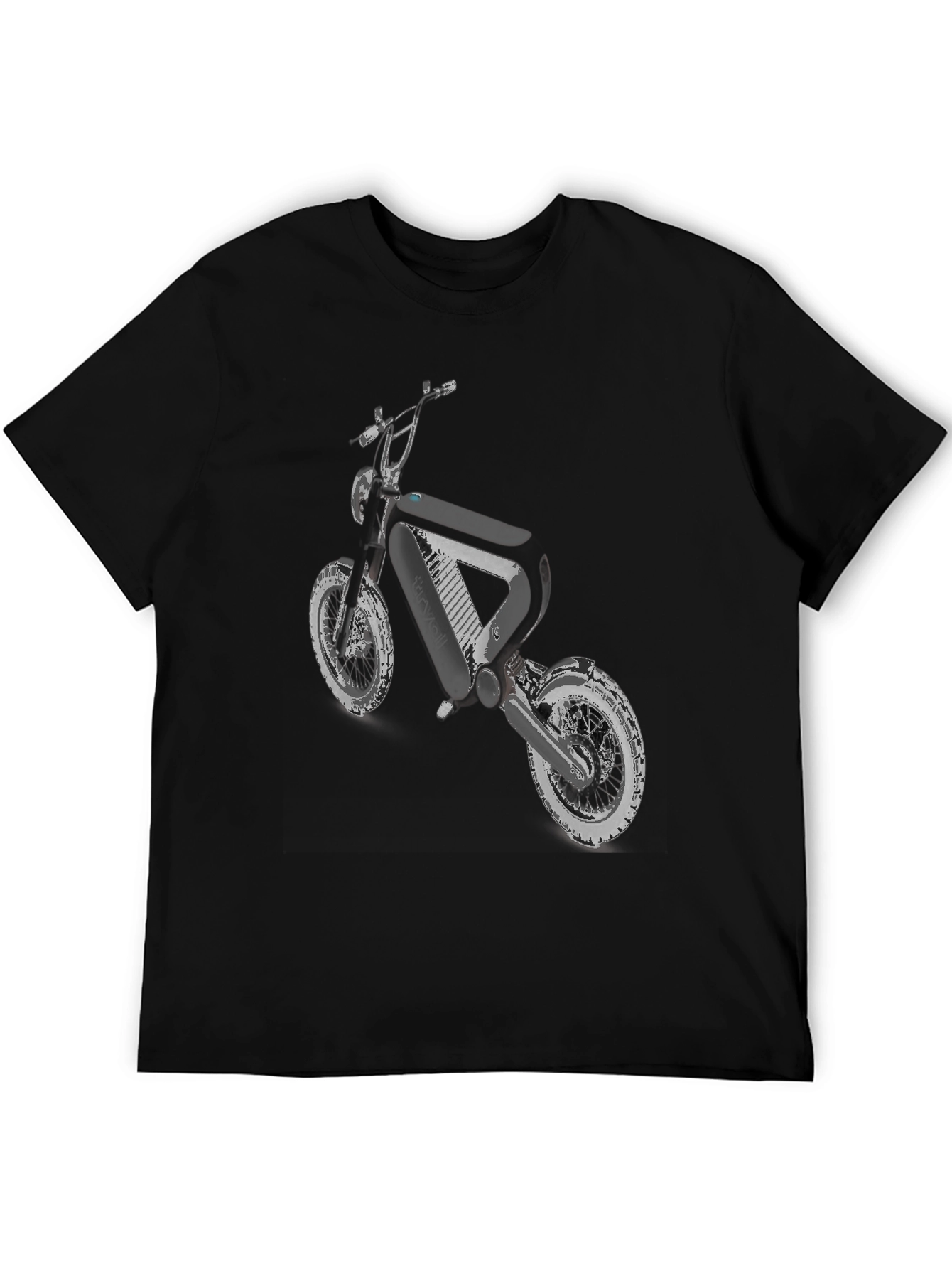 Black T-Shirt with Motorcycle Graphic
