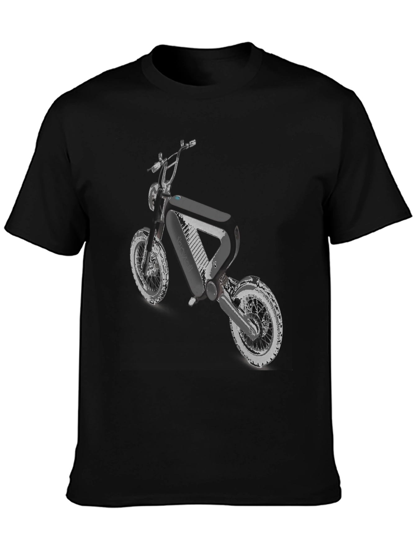 Black T-Shirt with Motorcycle Graphic