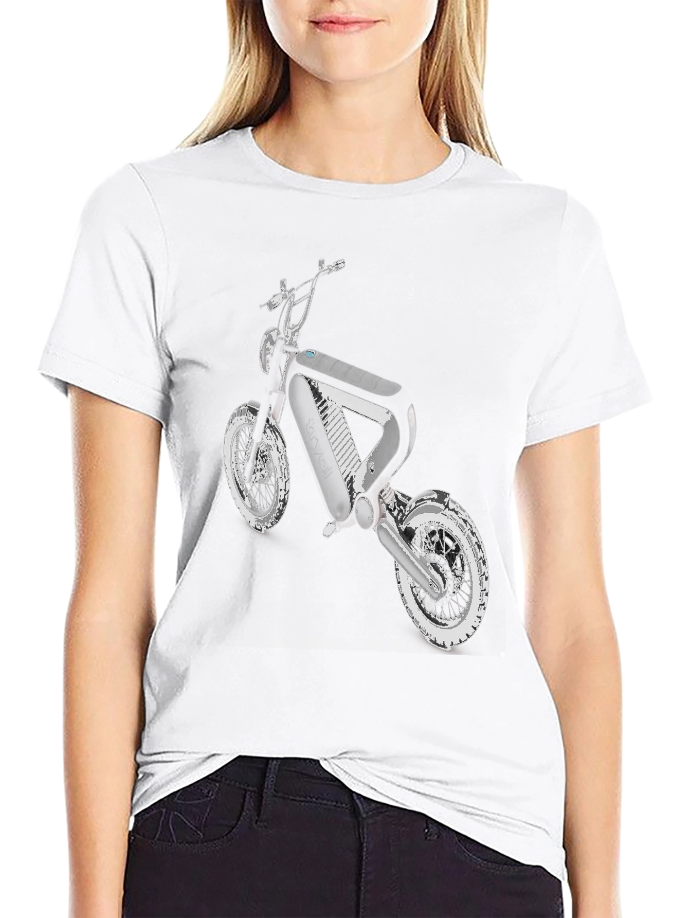 Black T-Shirt with Motorcycle Graphic