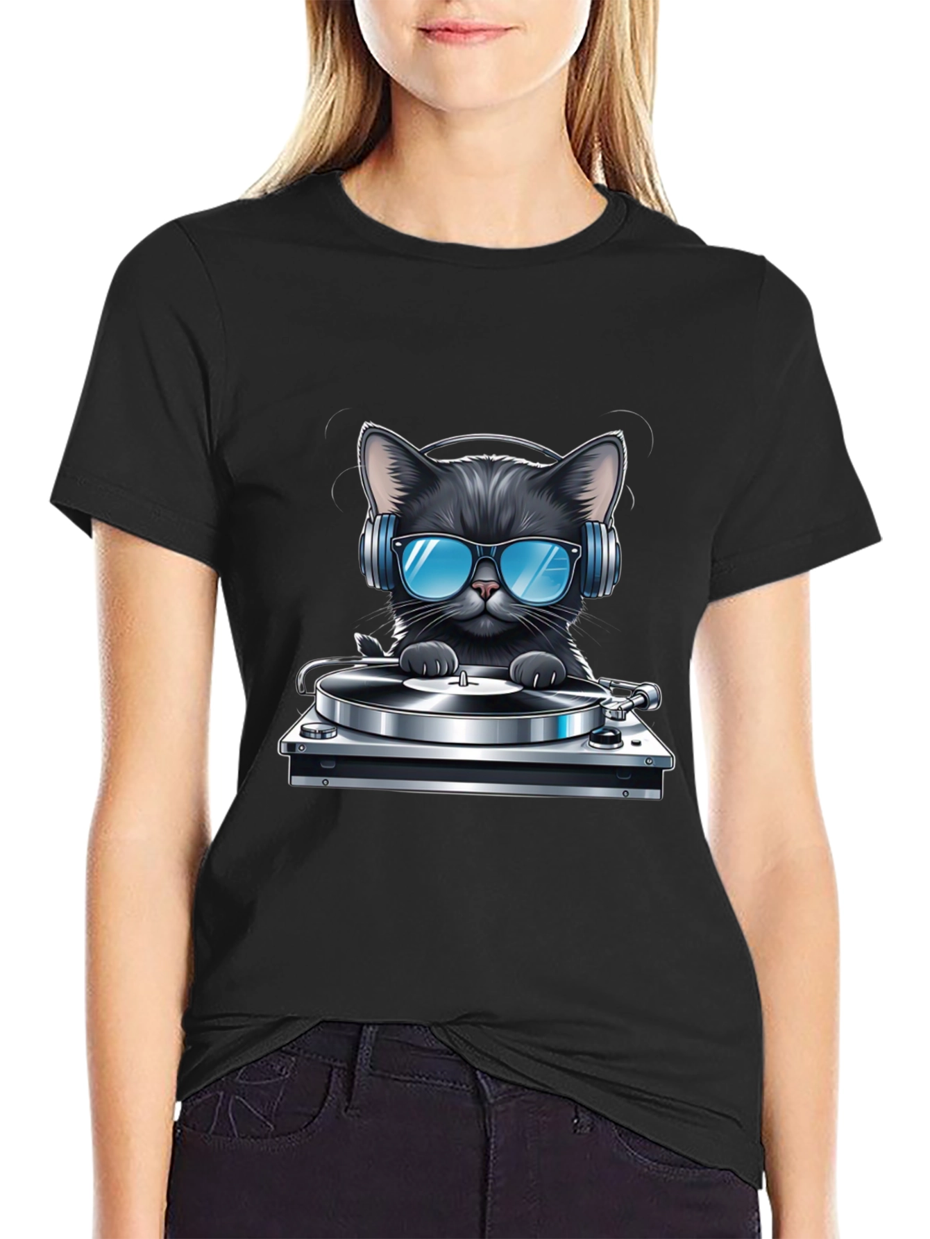 DJ Cat T-Shirt - Black