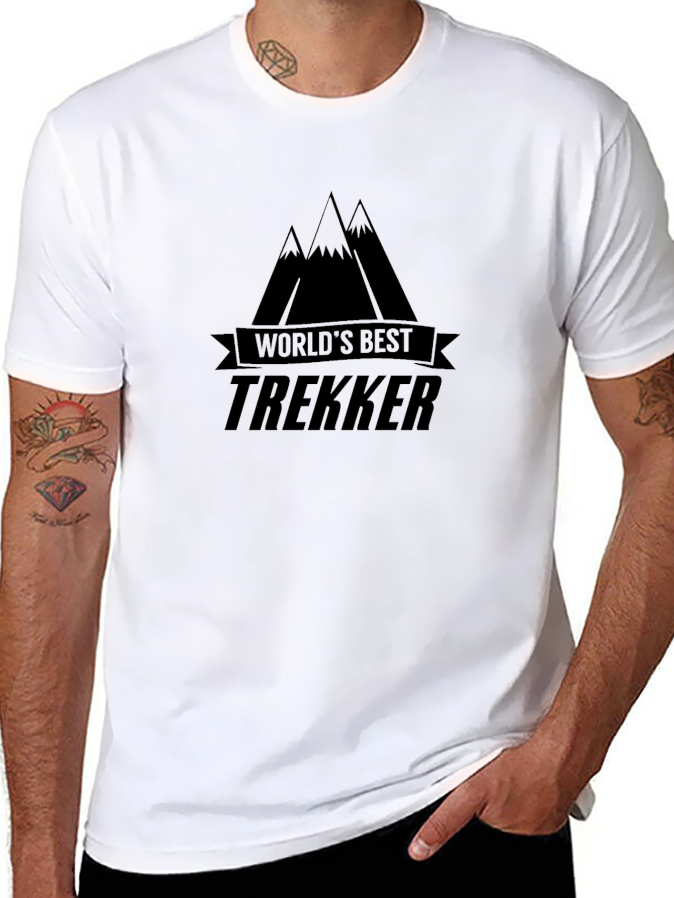 Worlds Best Trekker T-Shirt - Mountain Design