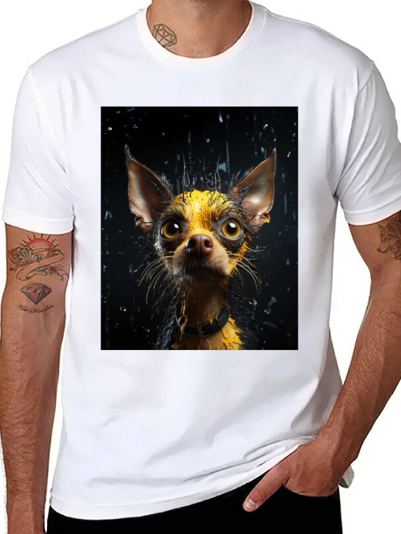 Dog Lovers Wet Dog Graphic Tee - Black