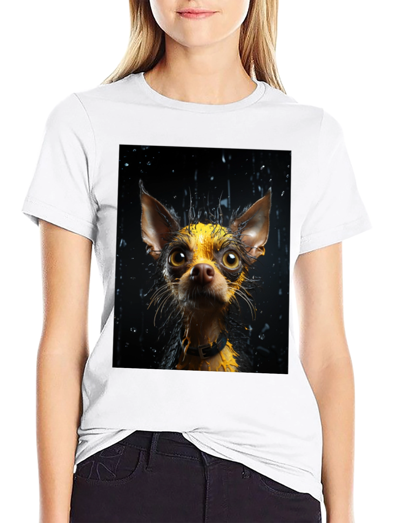 Dog Lovers Wet Dog Graphic Tee - Black