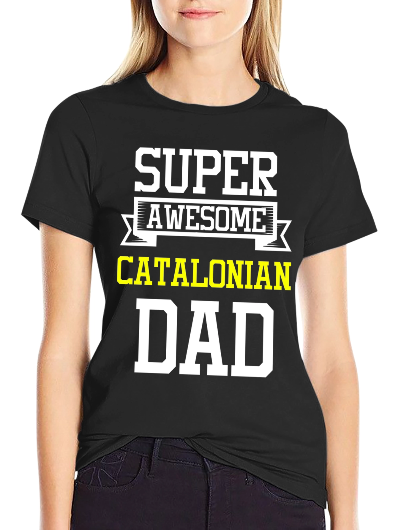 Super Awesome Catalonian Dad T-Shirt - Black