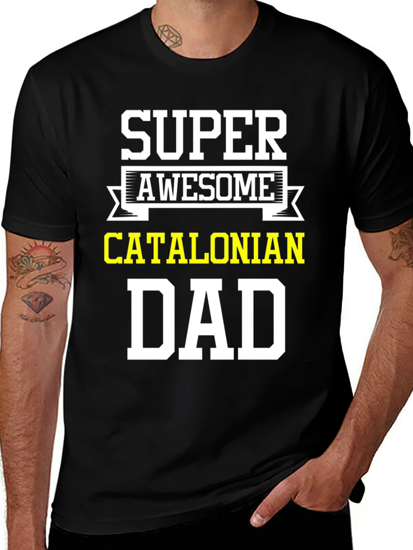 Super Awesome Catalonian Dad T-Shirt - Black