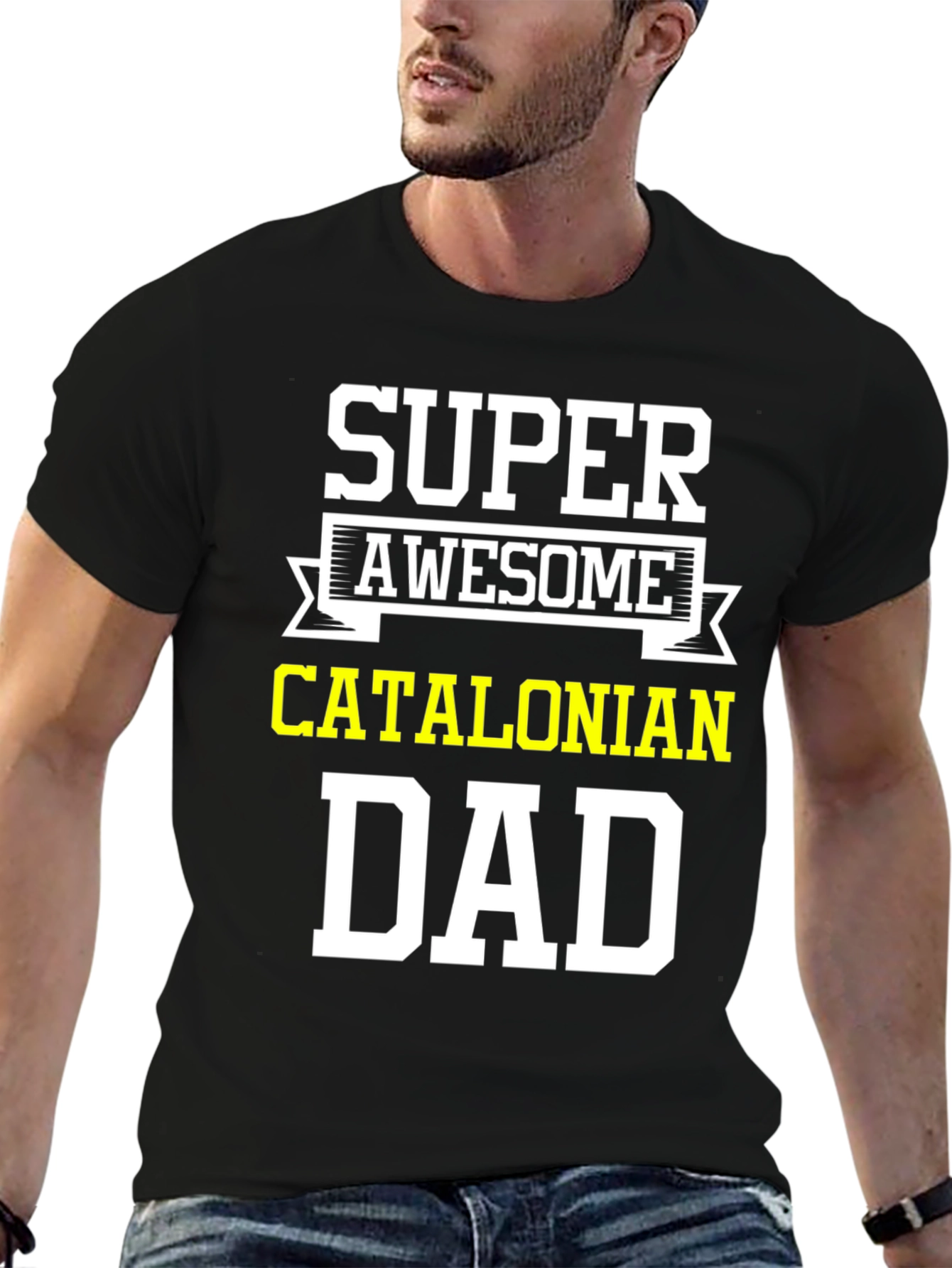 Super Awesome Catalonian Dad T-Shirt - Black