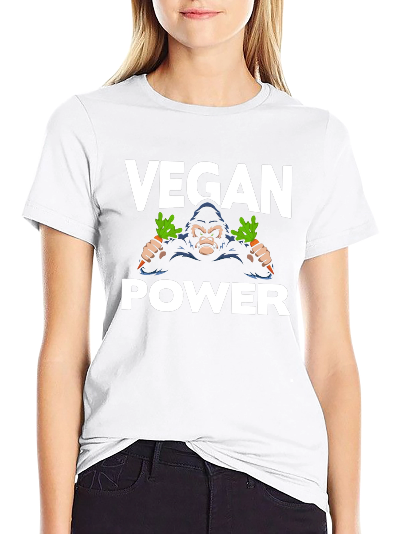 Vegan Power Gorilla T-Shirt - Black