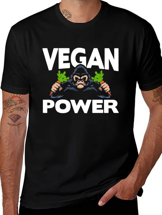 Vegan Power Gorilla T-Shirt - Black