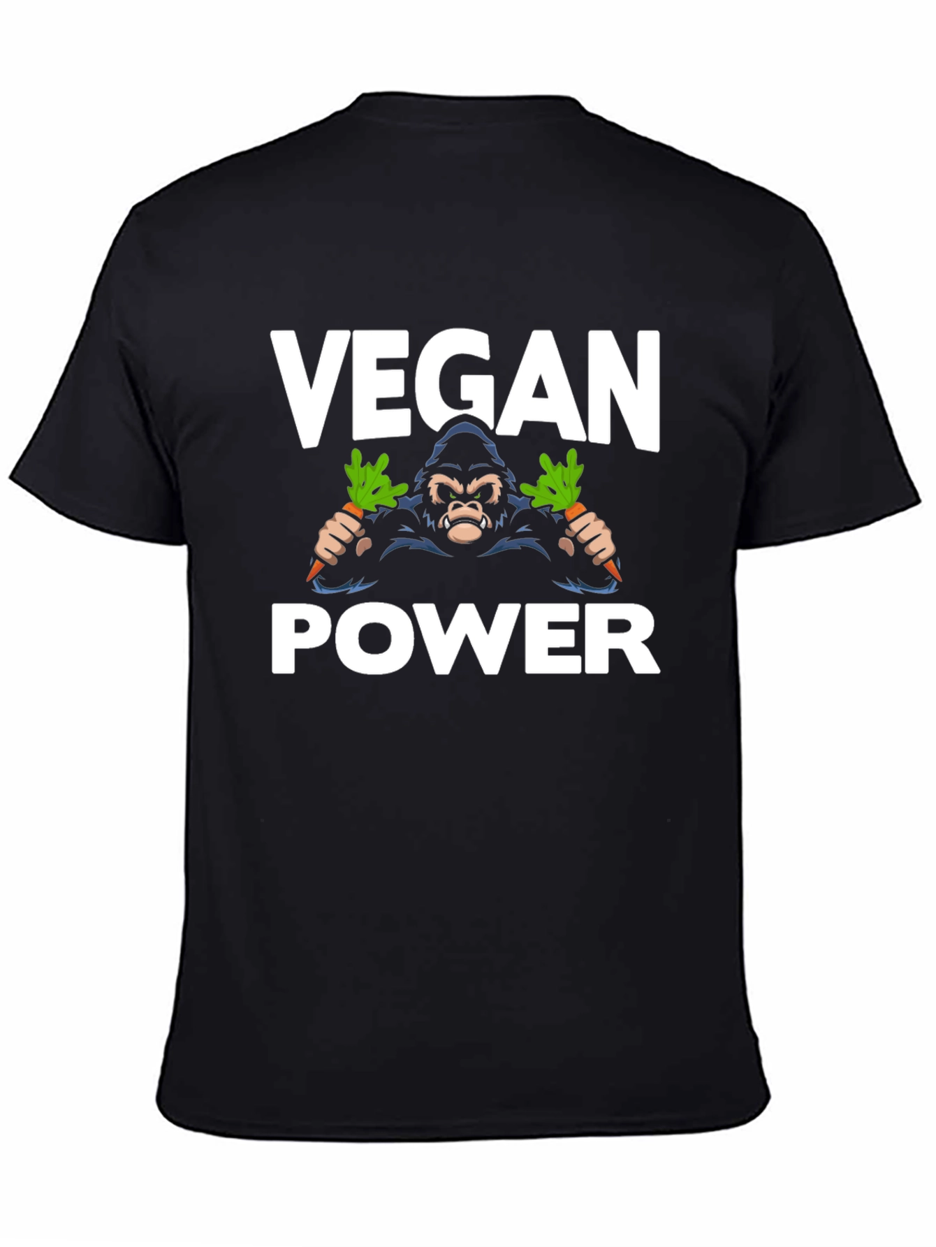 Vegan Power Gorilla T-Shirt - Black