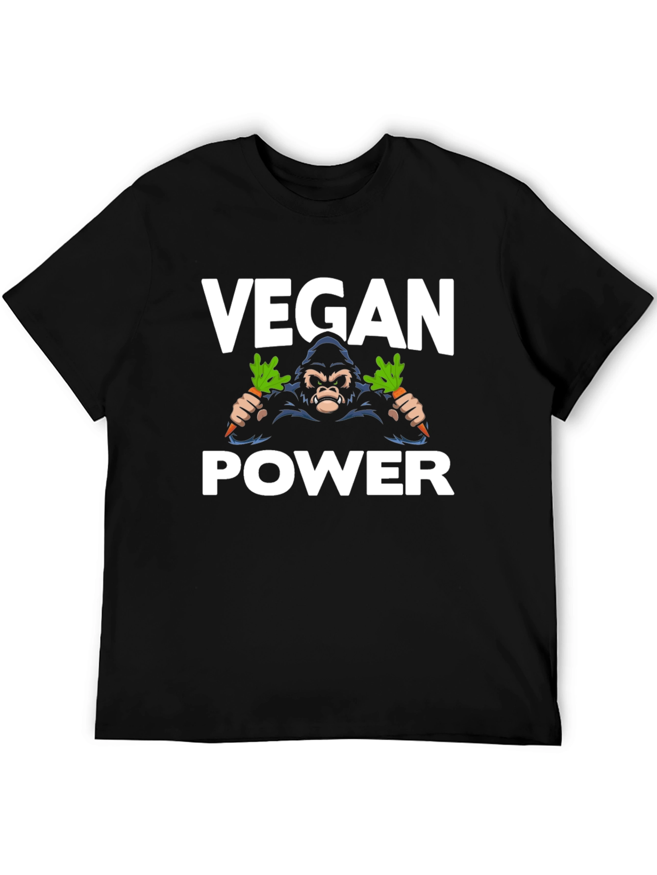 Vegan Power Gorilla T-Shirt - Black