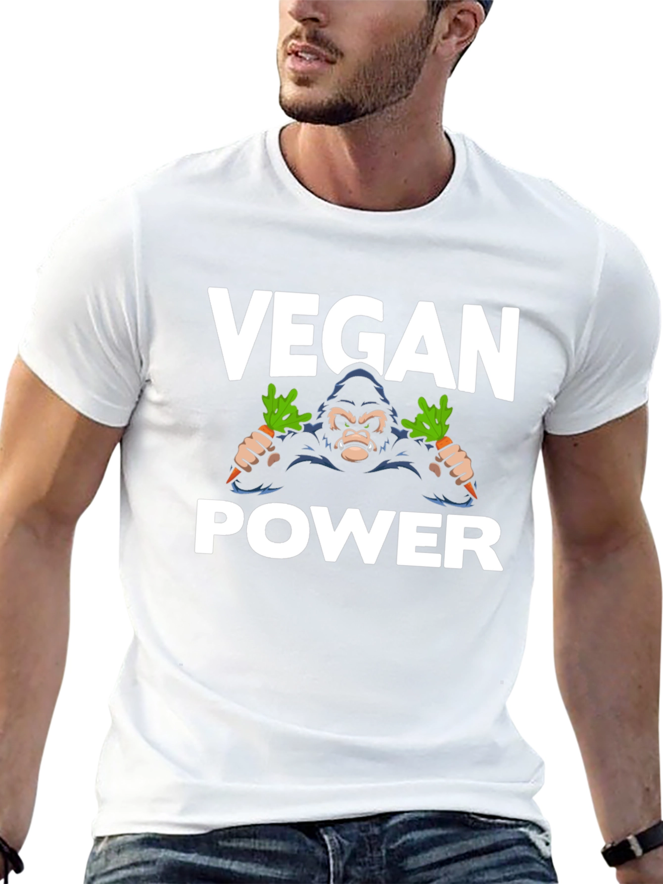 Vegan Power Gorilla T-Shirt - Black