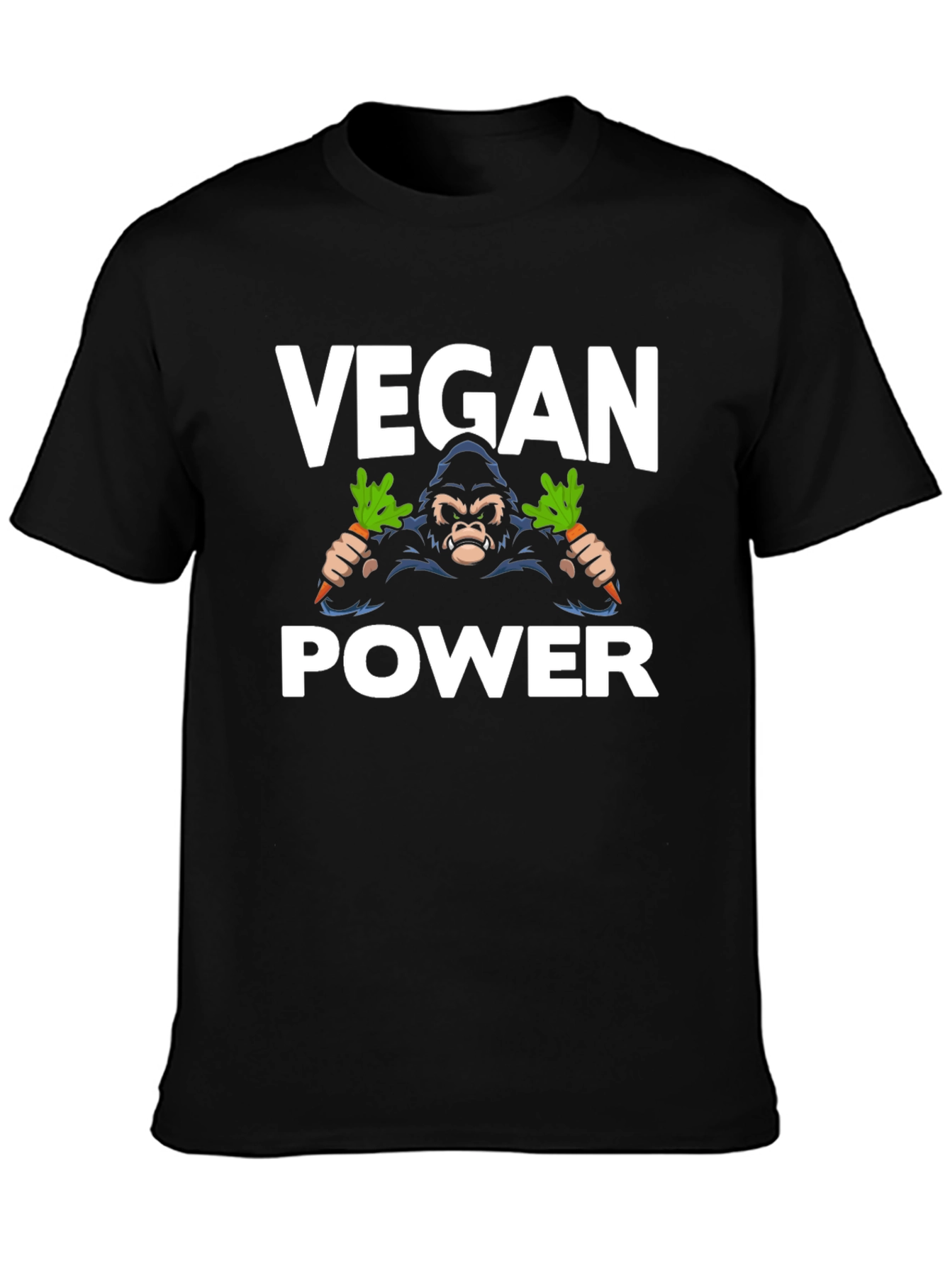 Vegan Power Gorilla T-Shirt - Black