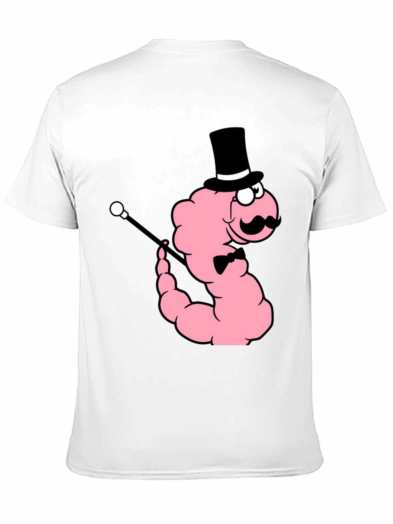 Dapper Worm Graphic Tee - Novelty Cartoon Shirt