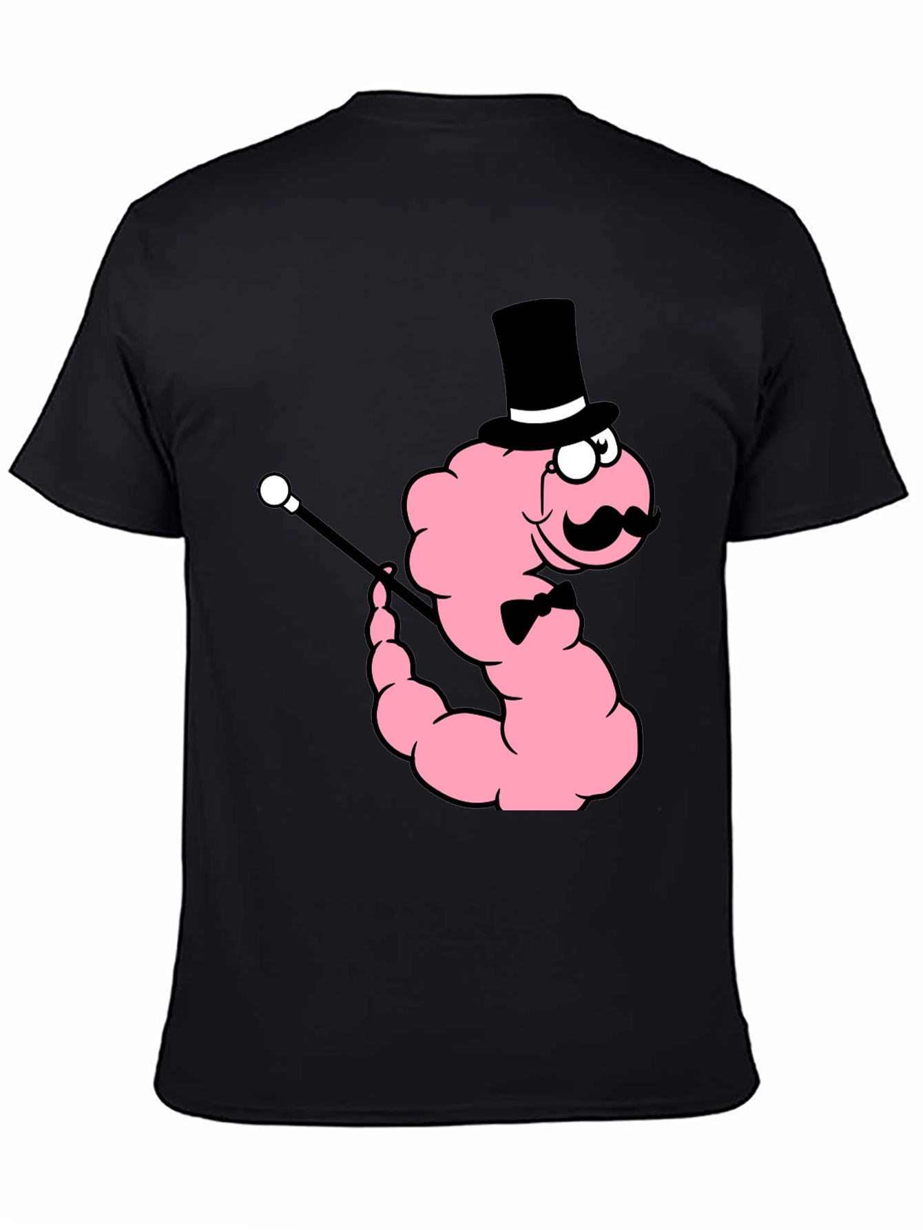 Dapper Worm Graphic Tee - Novelty Cartoon Shirt