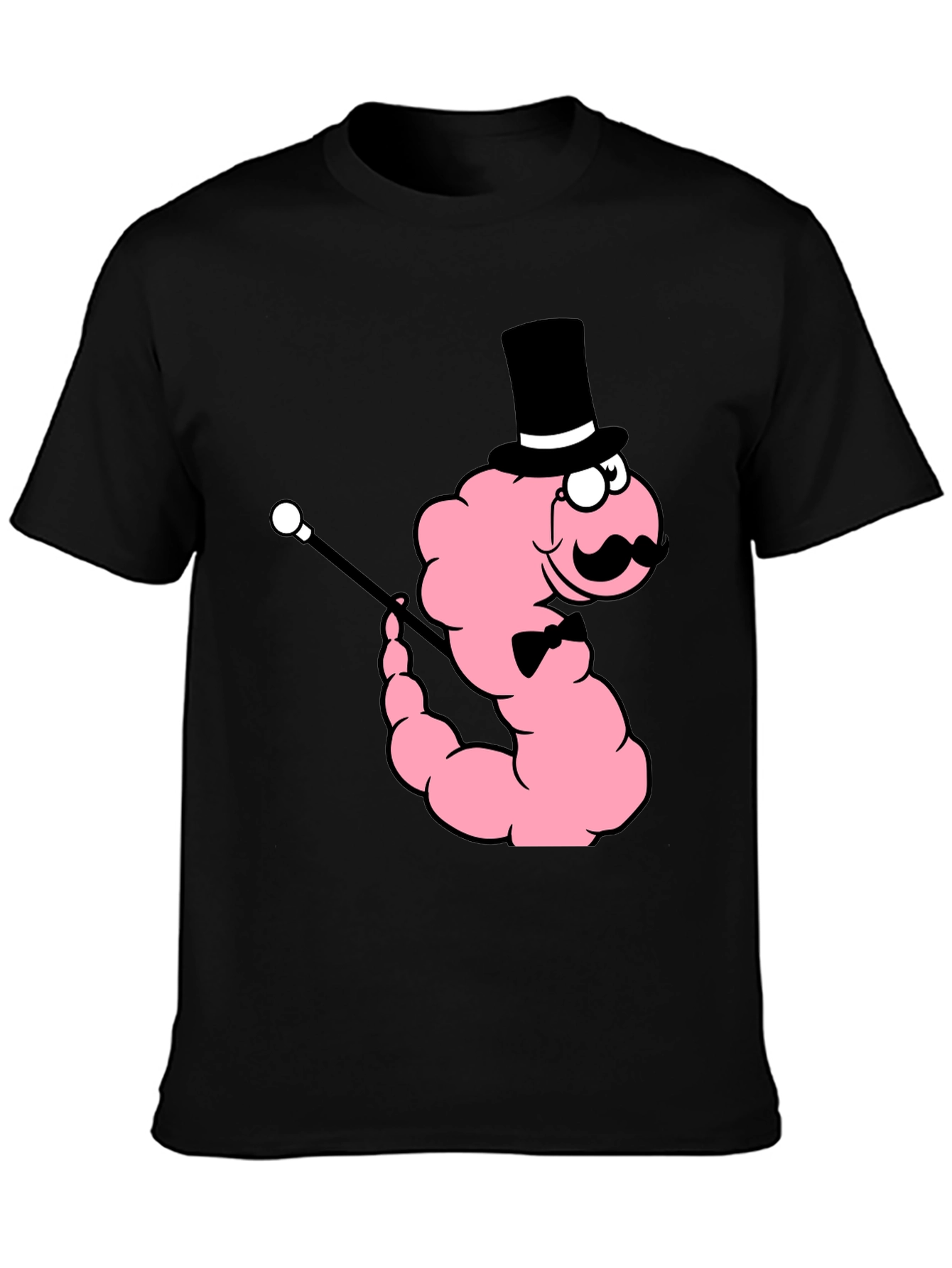 Dapper Worm Graphic Tee - Novelty Cartoon Shirt