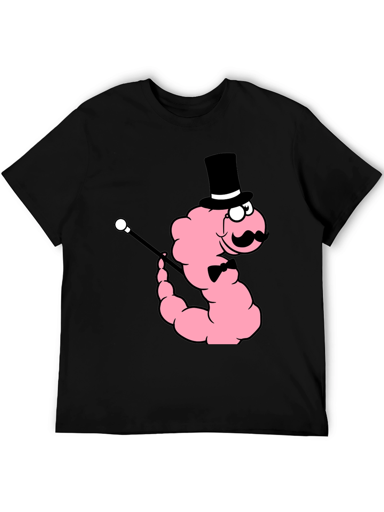 Dapper Worm Graphic Tee - Novelty Cartoon Shirt