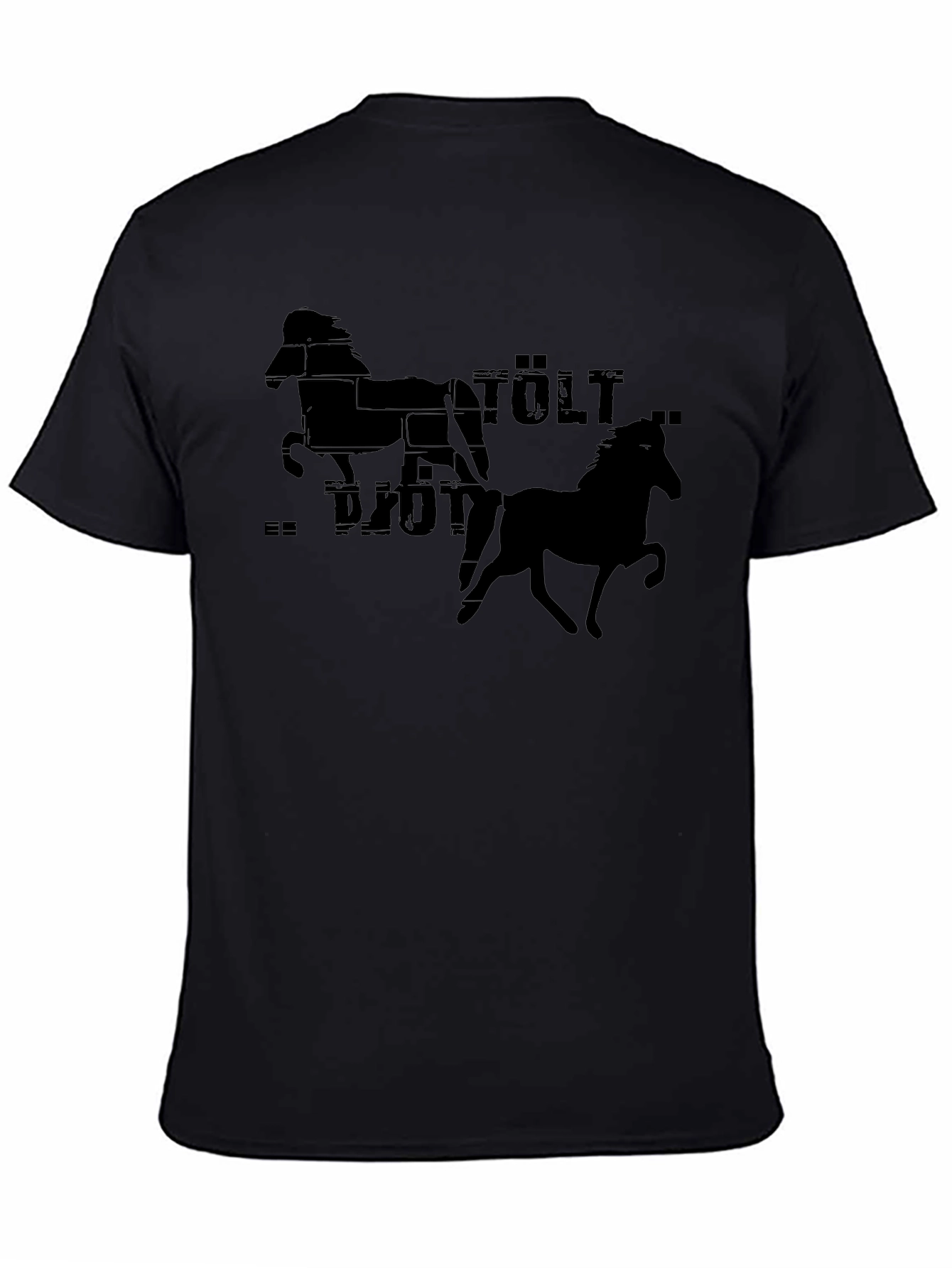 Icelandic Horse Tölt Graphic Black T-Shirt
