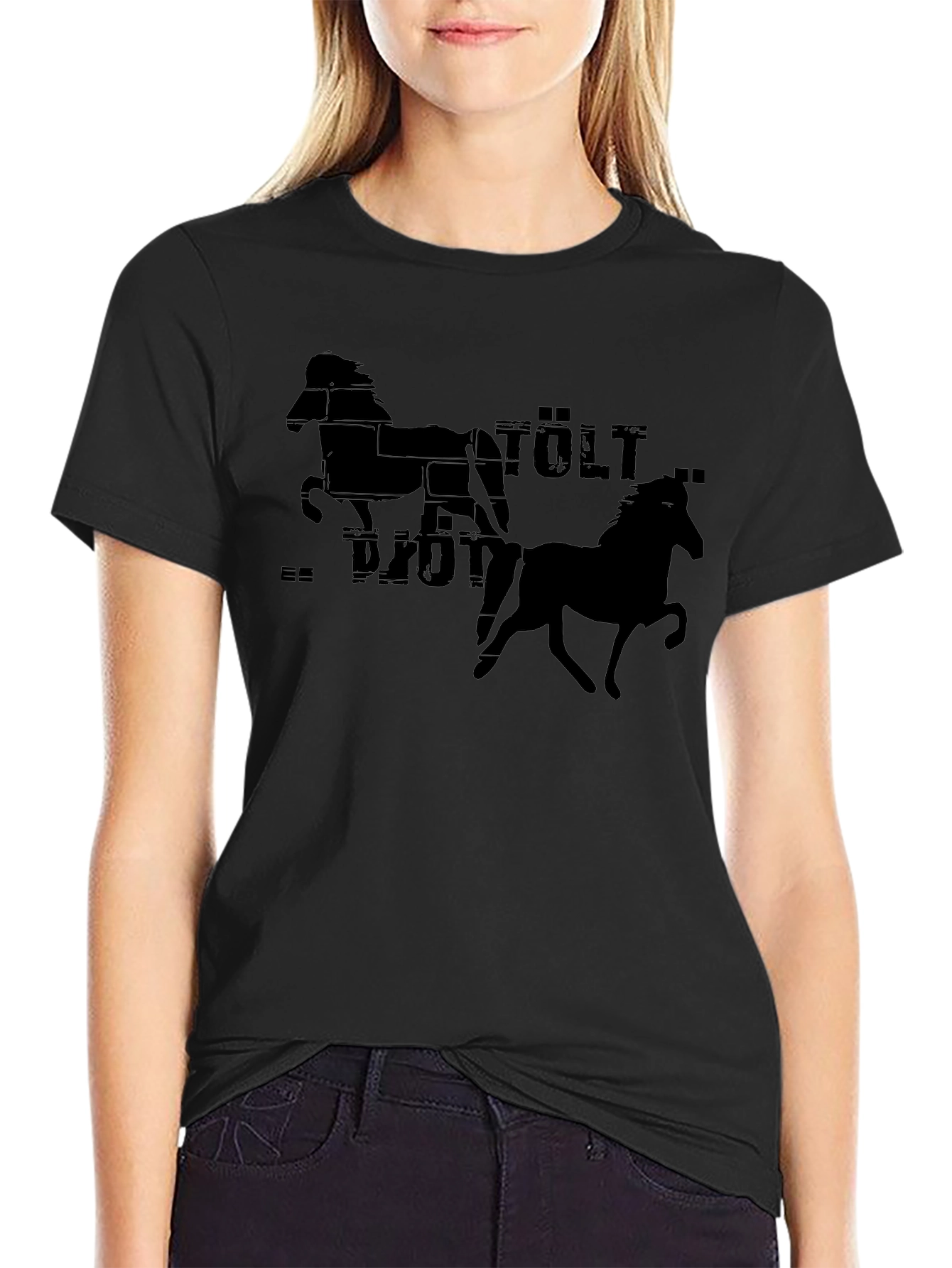 Icelandic Horse Tölt Graphic Black T-Shirt