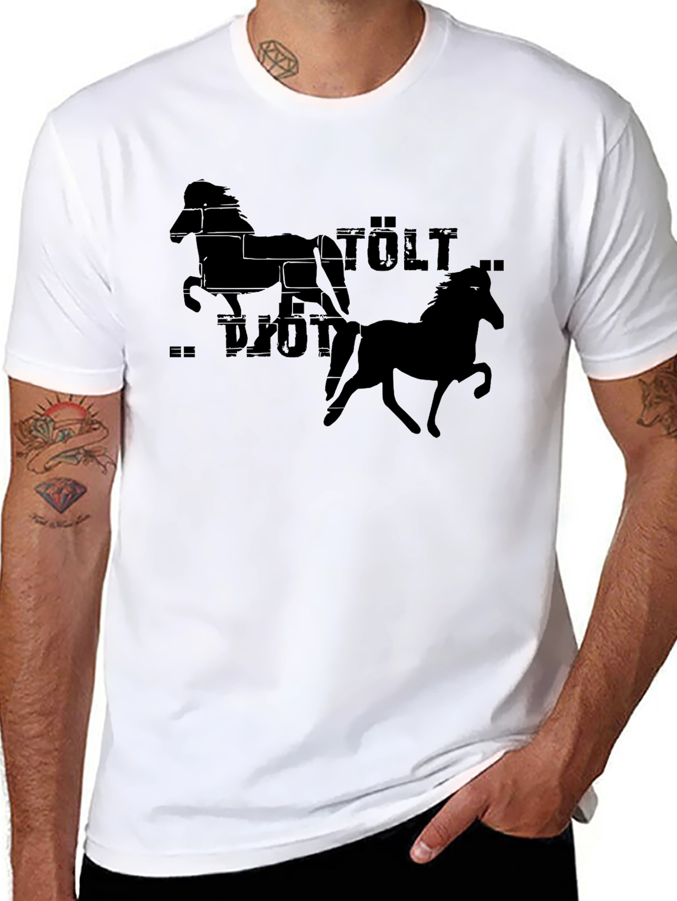 Icelandic Horse Tölt Graphic Black T-Shirt