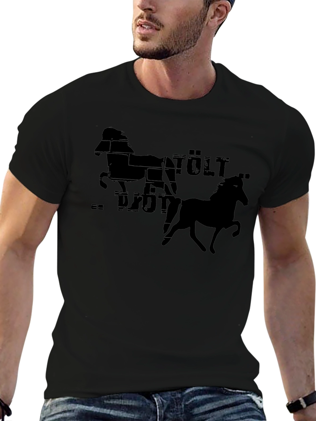Icelandic Horse Tölt Graphic Black T-Shirt