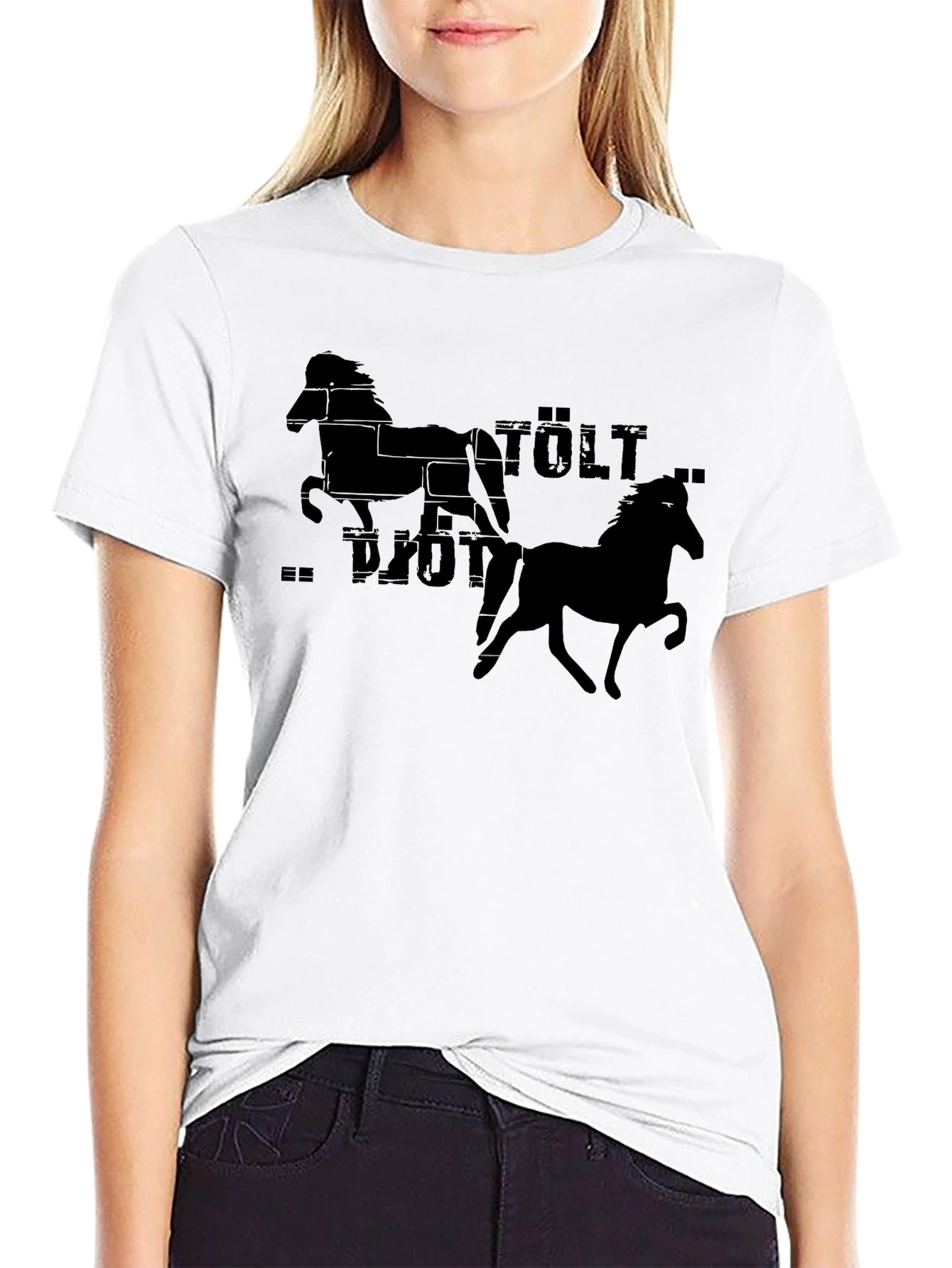 Icelandic Horse Tölt Graphic Black T-Shirt