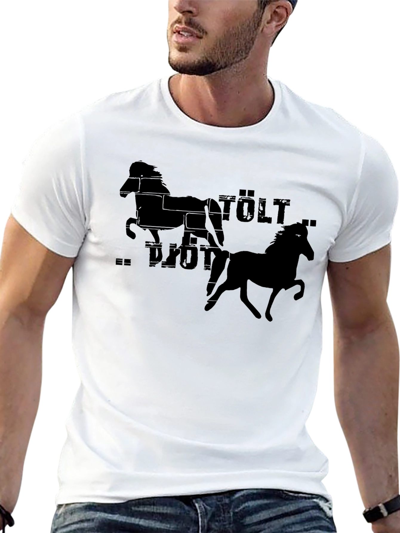 Icelandic Horse Tölt Graphic Black T-Shirt