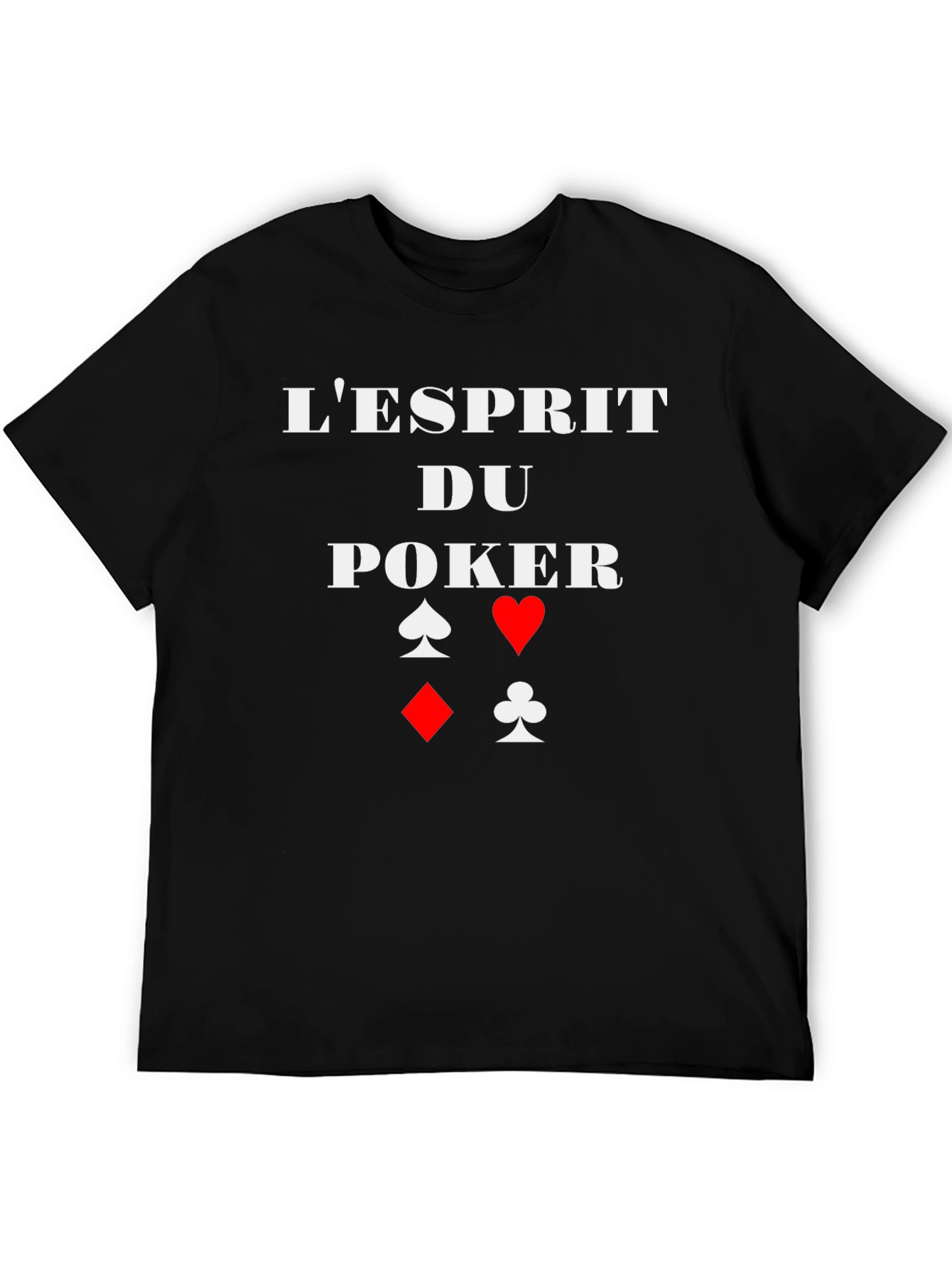 Poker Spirit Graphic Tee - Card Suits Design