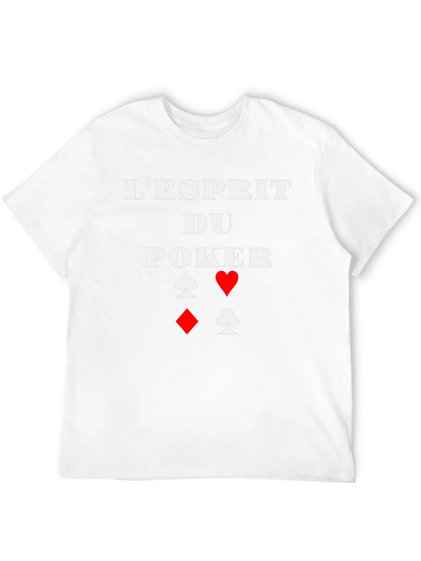 Poker Spirit Graphic Tee - Card Suits Design